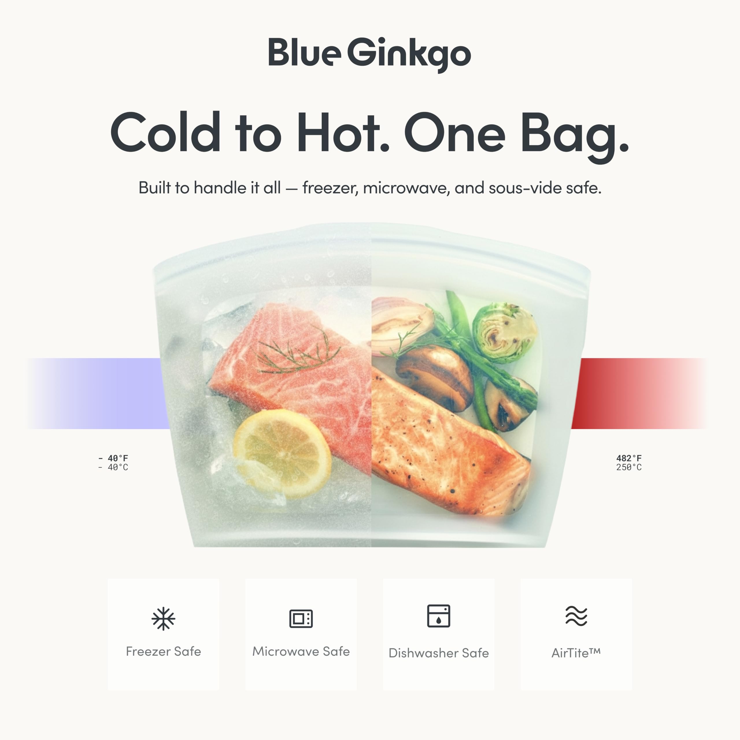 Blue Ginkgo Reusable Silicone Storage Bags – 4-Pack | Korean-Made Stand Up Food, Freezer Bags - Pumkin Yellow