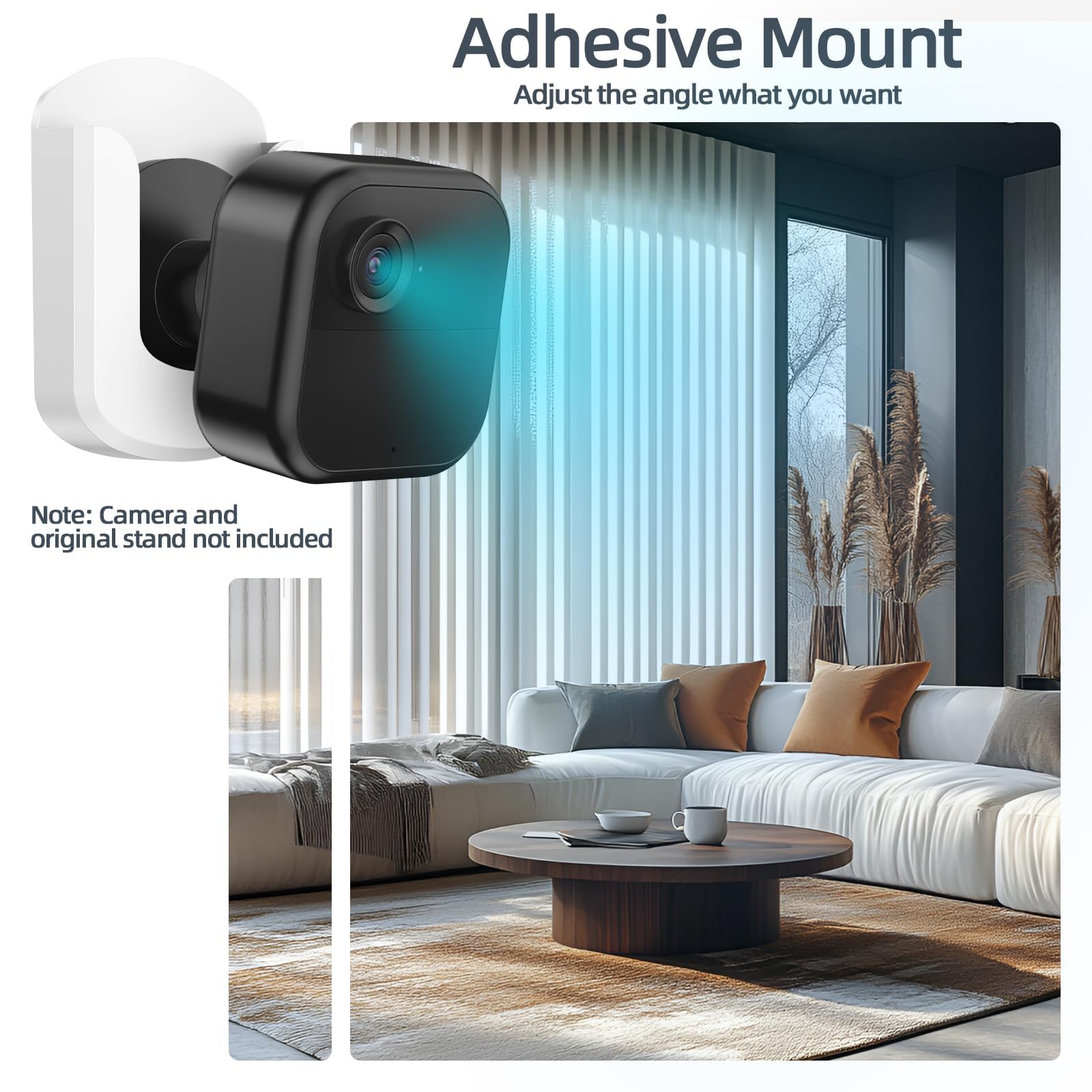 3 Pack Blink Camera No Drilling No Screws Wall Mount Bracket, Adhesive Blink Outdoor Camera Mount for Blink Outdoor 4 /Blink Mini/Mini 2 /Blink Indoor Cameras, Easy to Install (White)