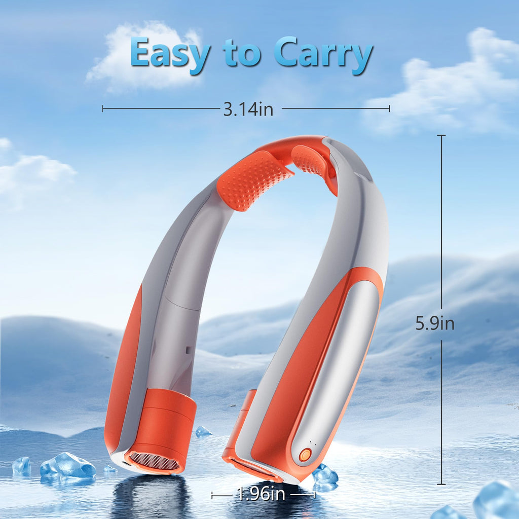 Portable Neck Fan, Hands-Free, 6 Speeds, 6000 mAh Battery, 360° Cooling Wearable Personal Fan, Rechargeable, Gifts for Women Men, Suitable for Indoor, Outdoor, Travel