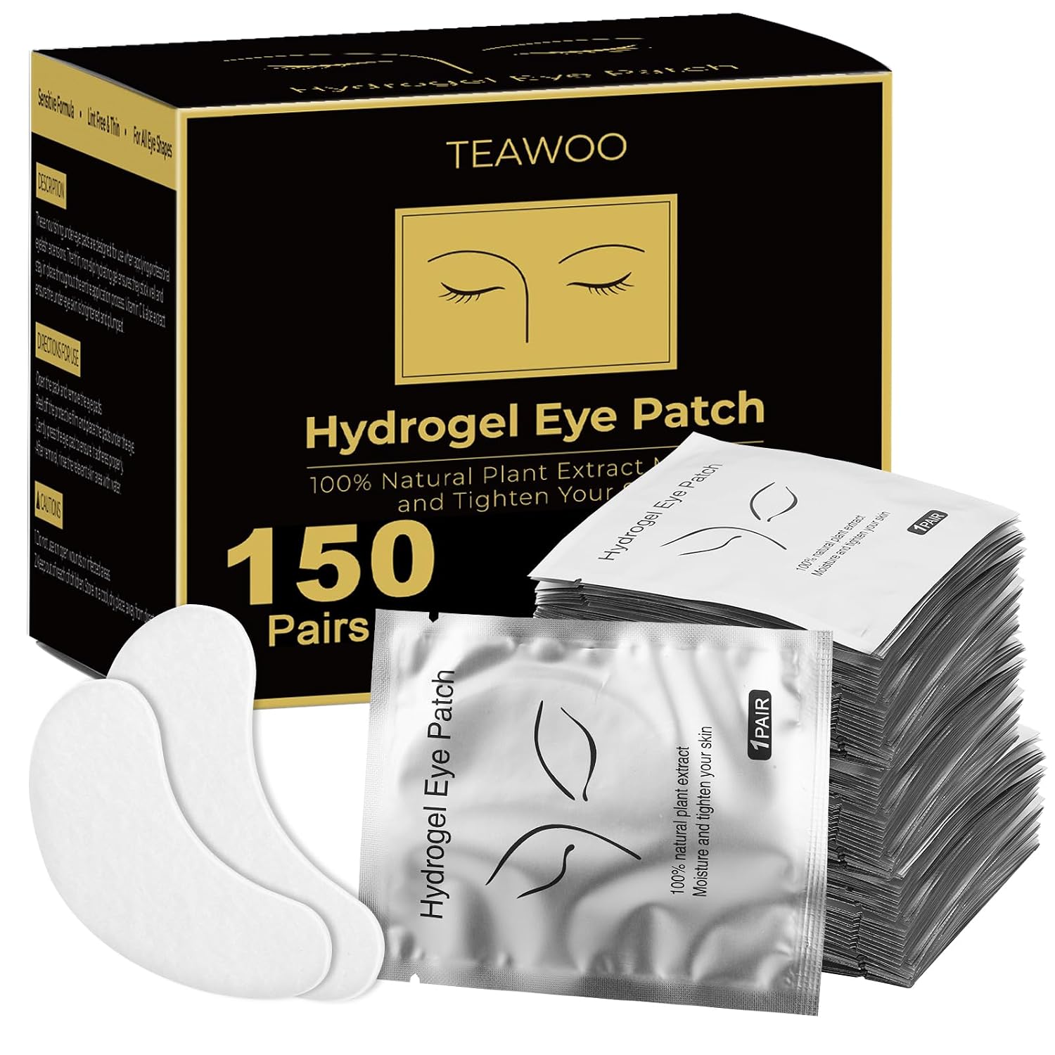 TEAWOO Under Eye Patches for Lash Extensions, 150 Pairs | Eyelash Extension Supplies, Under Eye Patches, Eye Pads for Eyelash Extension, Eyelash Tinting
