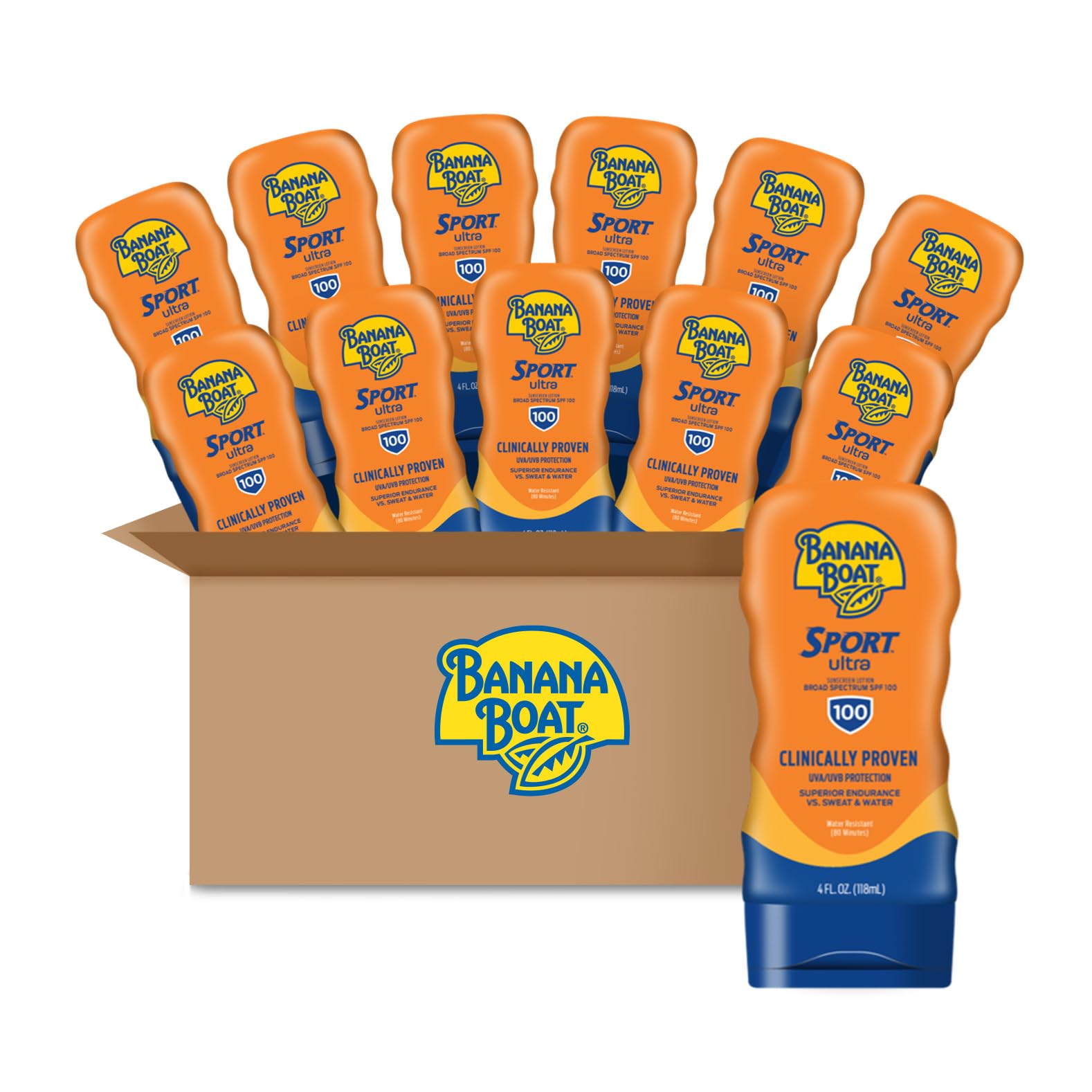 Banana Boat Sport Sunscreen Lotion, SPF 50, 10 Oz Each, Twin Pack | HIGH-PERFORMANCE SUNSCREEN with a non-greasy feel and won't clog pores