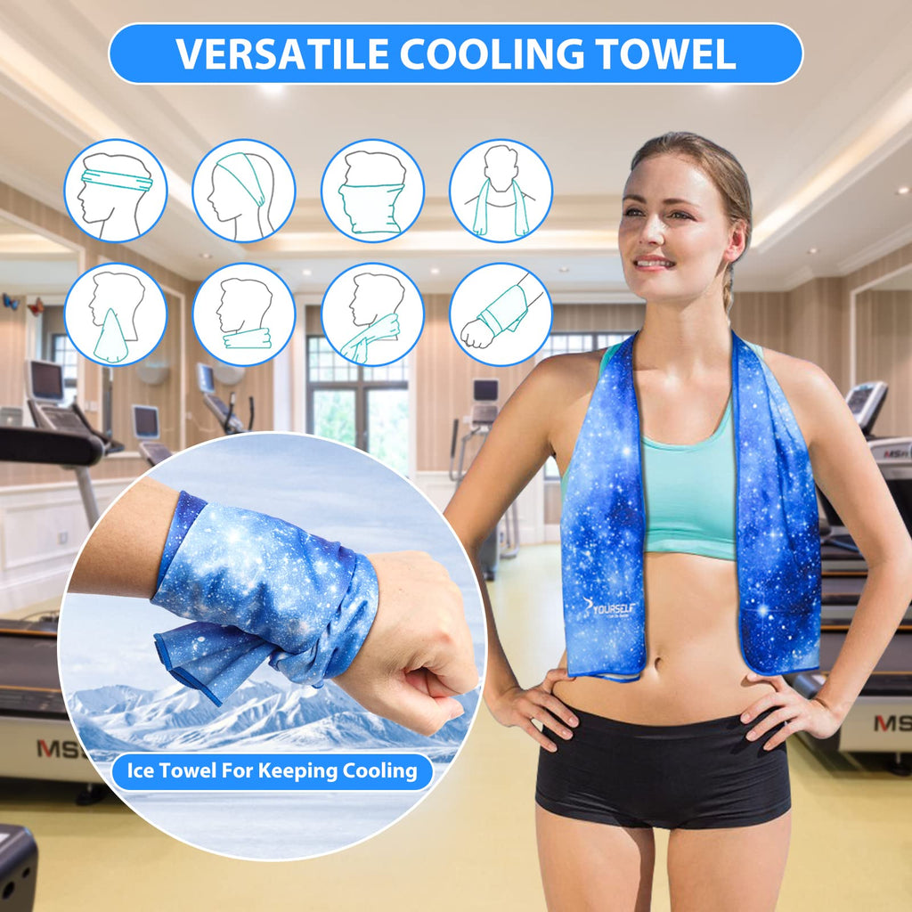 SYOURSELF Cooling Towel, Cooling Towels for Neck,40" x 12"Ice Towel for Instant Cooling Relief, Soft Breathable Chilly Towel, Perfect Yoga, Golf, Sports, Gym, Workout, Athletes Towel (1PC-Orange)