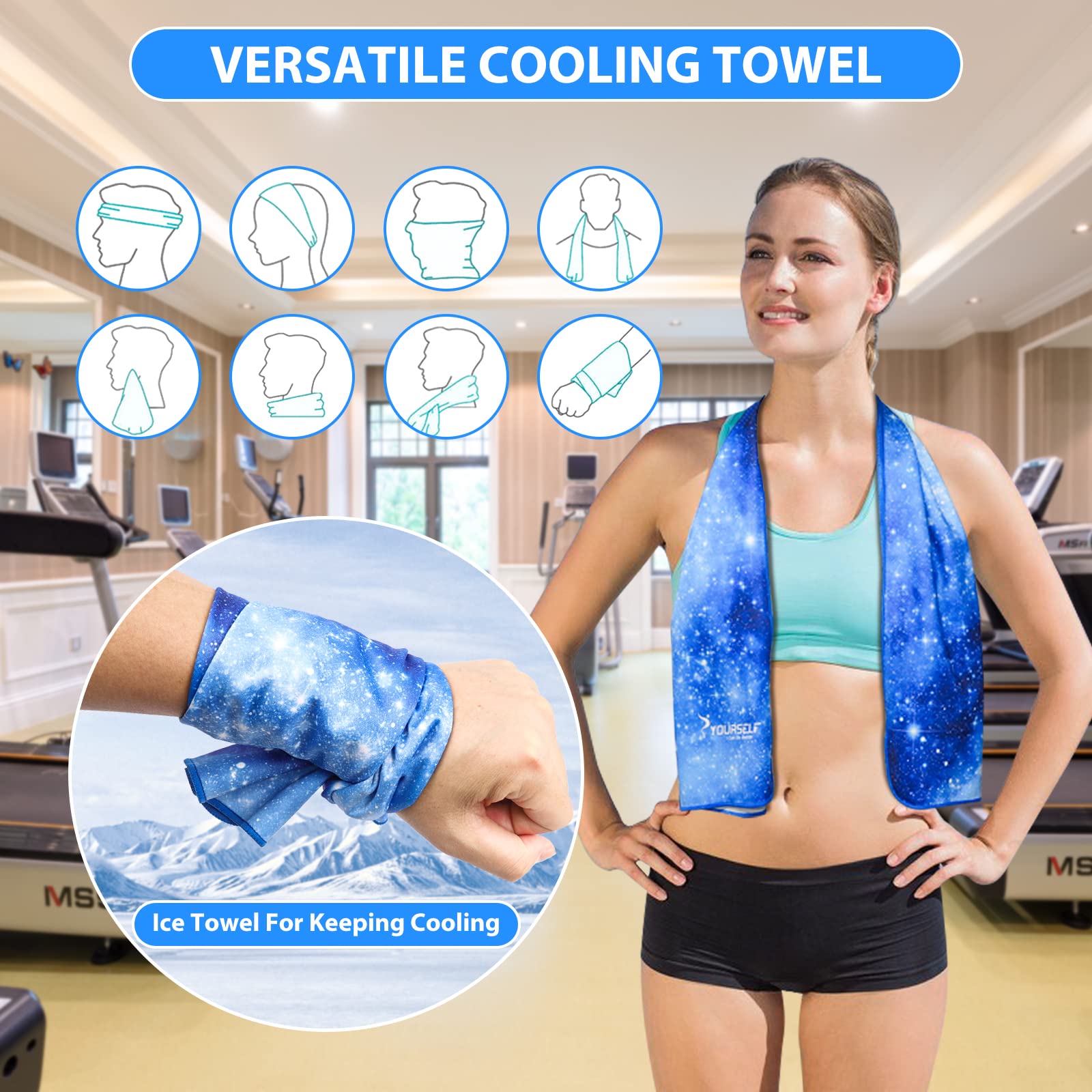 SYOURSELF Cooling Towel, Cooling Towels for Neck,40" x 12"Ice Towel for Instant Cooling Relief, Soft Breathable Chilly Towel, Perfect Yoga, Golf, Sports, Gym, Workout, Athletes Towel (1PC-Orange)