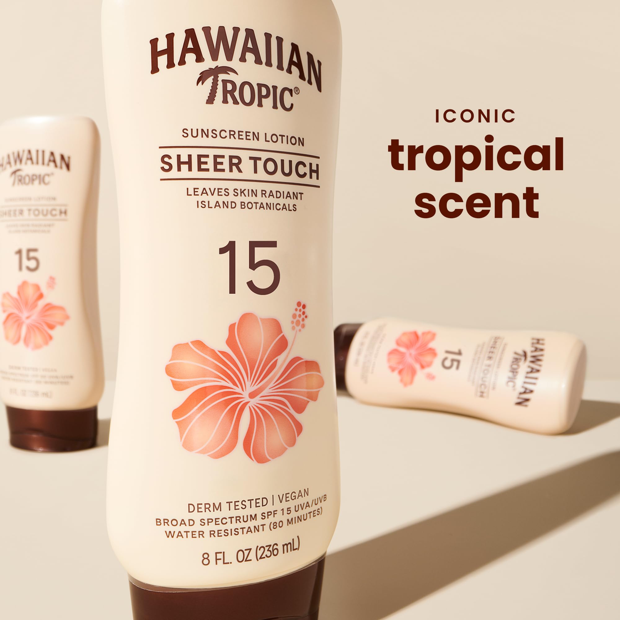 Hawaiian Tropic Sheer Touch Lotion Sunscreen SPF 70, 8 Fl Oz | Broad Spectrum, Oxybenzone Free, Sunblock Lotion, Hawaiian Tropic Sunscreen SPF 70, 8 Fl Oz