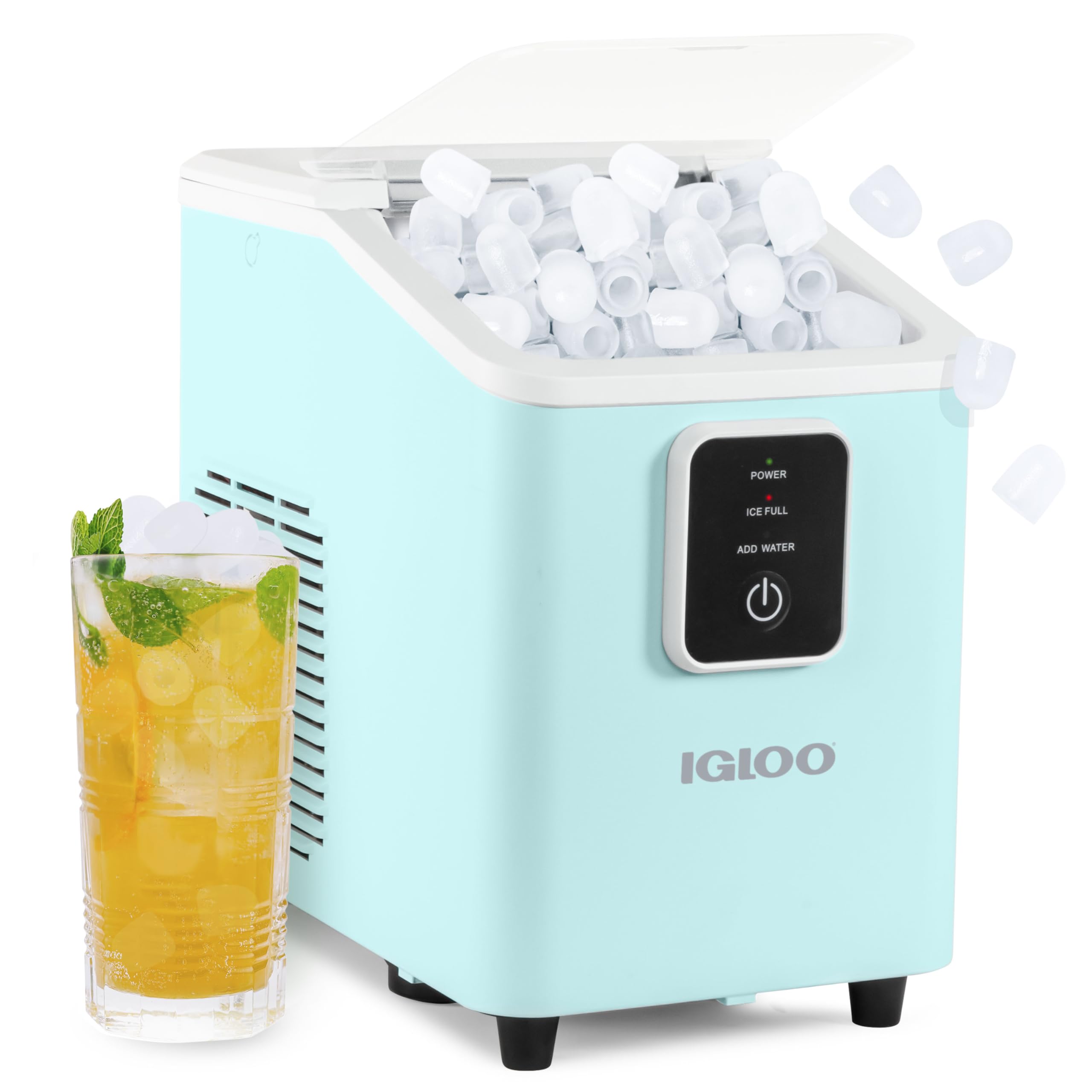 Igloo Automatic Self-Cleaning Portable Electric Countertop Ice Maker Machine with Handle, 26 Pounds in 24 Hours, 9 Ice Cubes Ready in 7 Minutes, with Ice Scoop and Basket