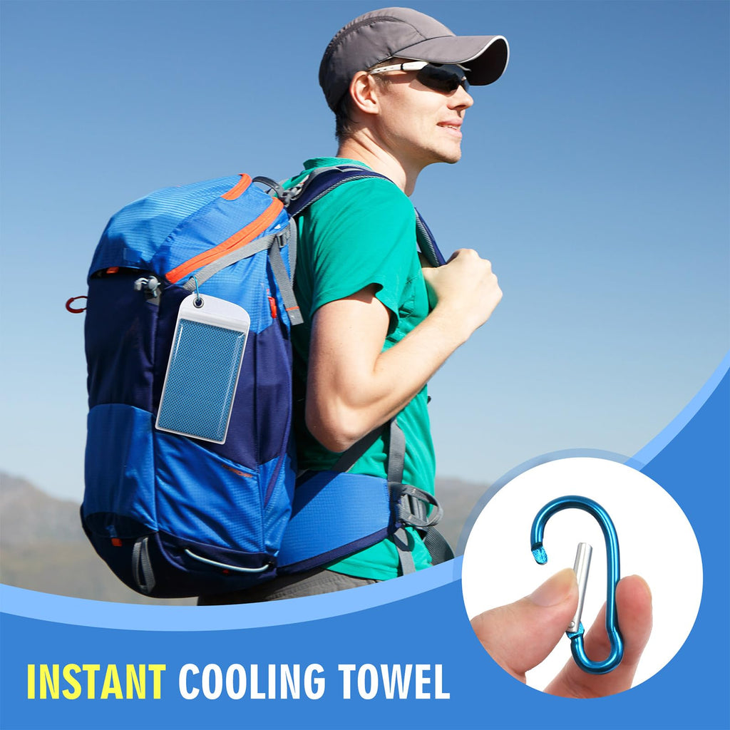 Hemndic 4 Pack Cooling Towels (40"x12"), Soft Breathable Cooling Towels for Neck and Face, Microfiber Workout Towels for Yoga, Golf, Running, Hiking & More Activities