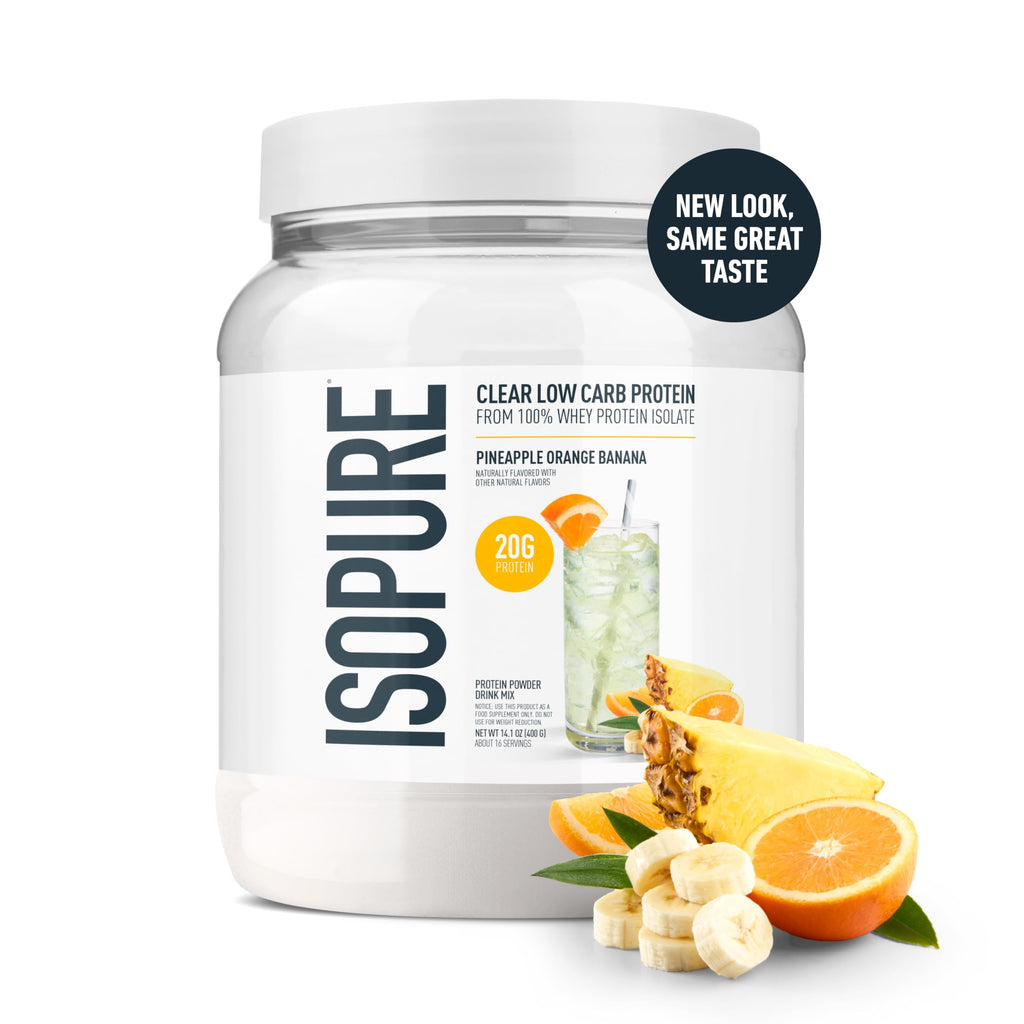 Isopure Clear Whey Isolate Protein Powder, Lactose Free, Gluten Free, Naturally Flavored, Watermelon Lime, 20g Protein Per Serving, 14.1 Oz, 16 Servings (Packaging May Vary)
