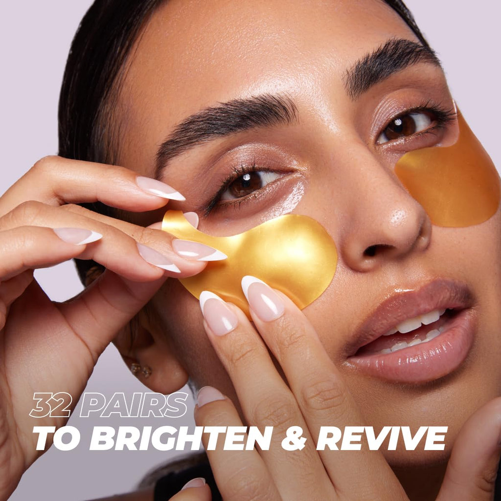 Vitamasques Lavender Hydrogel Eye Pads For Puffy Eyes & Dark Circles - Refresh in 15 minutes - Formulated in Korea - 16 Pairs / 32 HydroGel Eye Pads