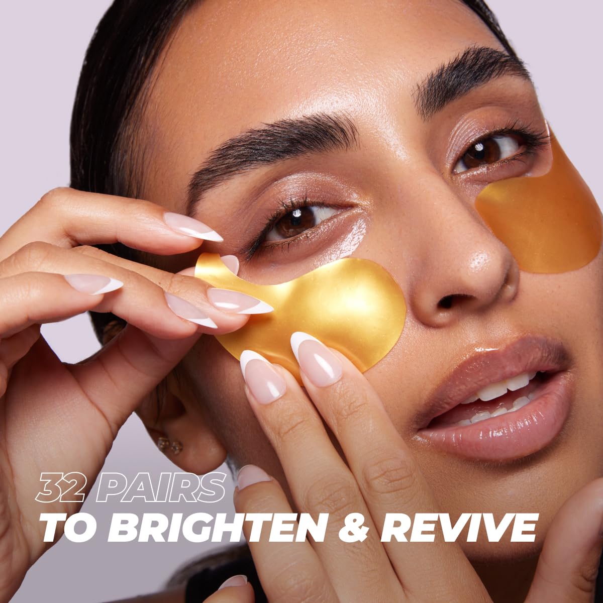 Vitamasques Lavender Hydrogel Eye Pads For Puffy Eyes & Dark Circles - Refresh in 15 minutes - Formulated in Korea - 16 Pairs / 32 HydroGel Eye Pads