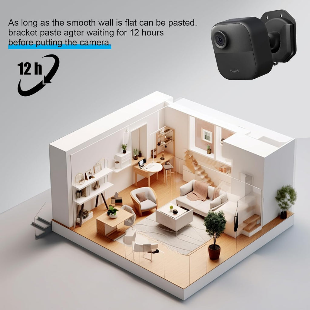 Blink Outdoor 4 Camera Wall Mount Kit No Drill,Blink Subscription Plan Basic Window Mount Accessories,Bracket for Blink Mini/Mini 2 /Blink Outdoor 4 /Blink Indoor Cameras, HBV Adhesive Mount
