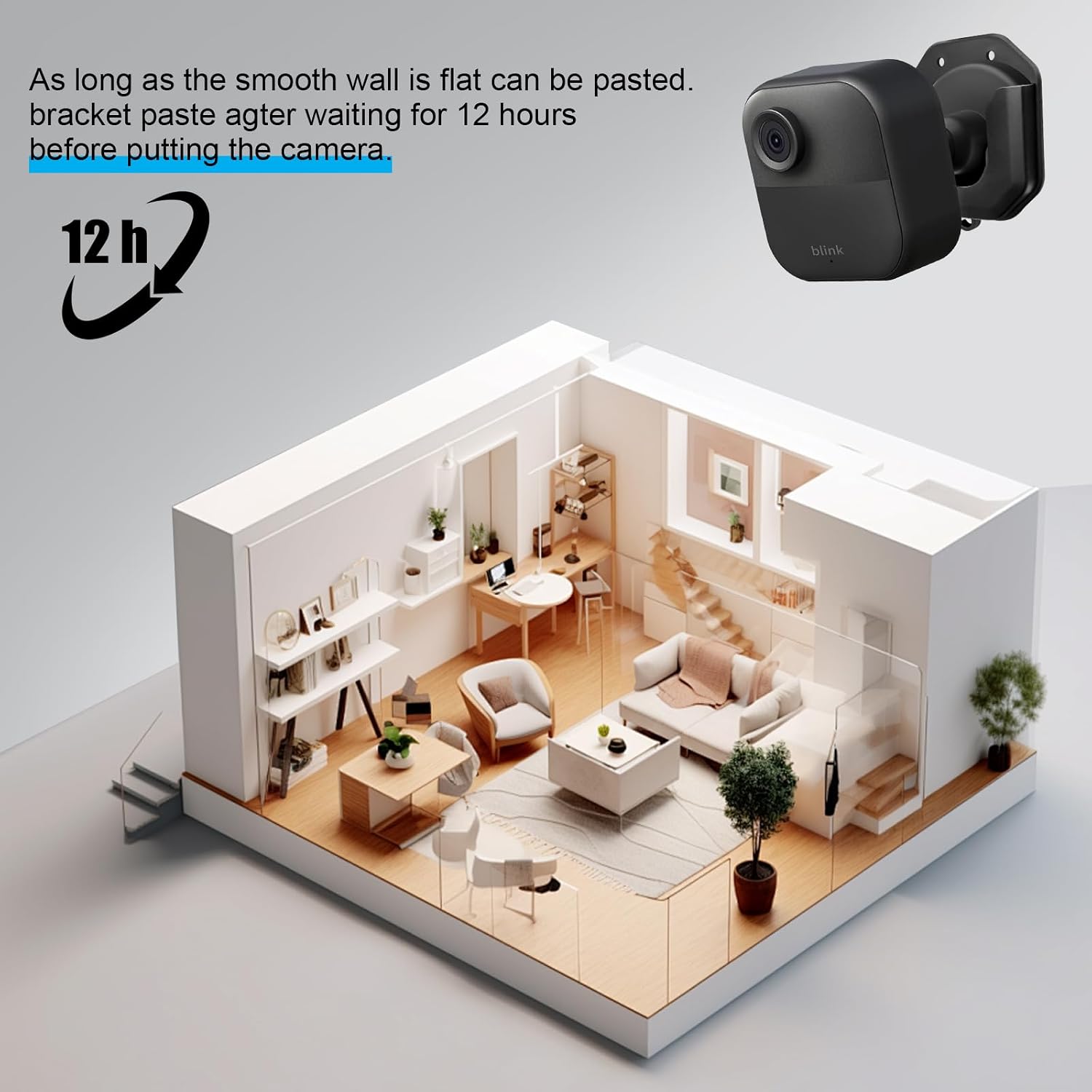 Blink Outdoor 4 Camera Wall Mount Kit No Drill,Blink Subscription Plan Basic Window Mount Accessories,Bracket for Blink Mini/Mini 2 /Blink Outdoor 4 /Blink Indoor Cameras, HBV Adhesive Mount