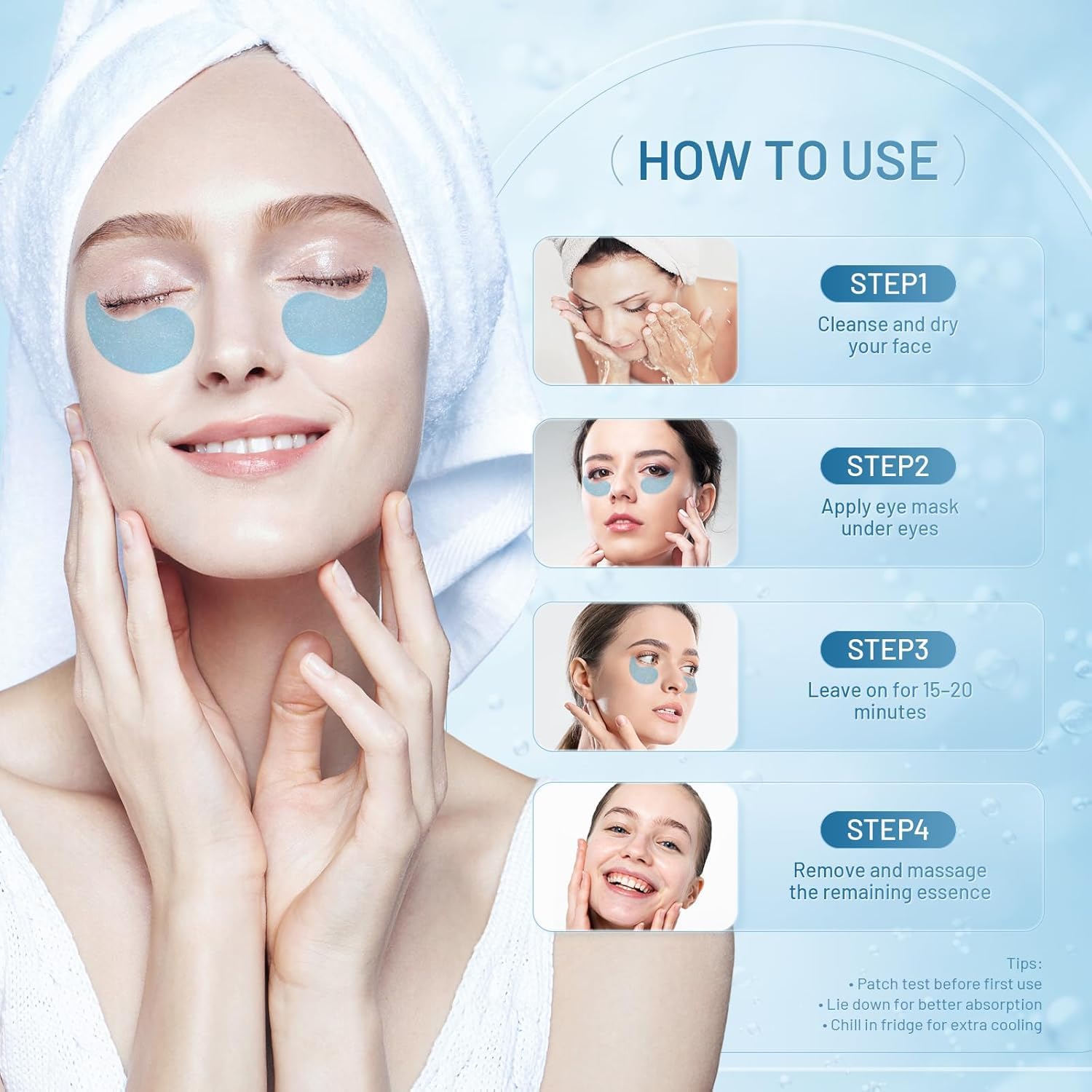 Under Eye Patches Masks - Reduce Puffy Eyes, Dark Circles,Undereye Bags, Wrinkles,Infused Peptide Collagen and Hyaluronic Acid,Vegan Cruelty-Free Self Care 30 Pairs