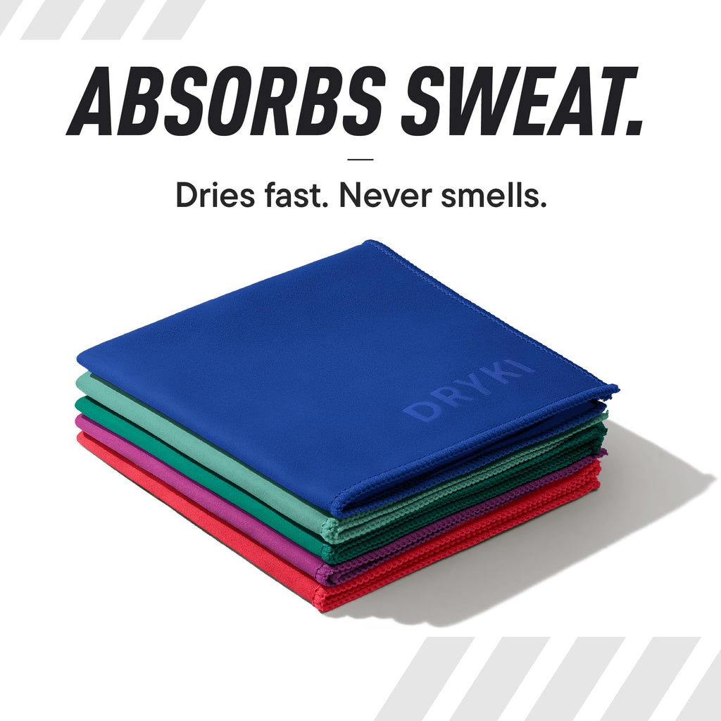 DRYKI Pocket-Sized Sweat Towels - The Original Sweat Absorbing Handkerchiefs - Quick-Dry Microfiber Sweat Rags for Face, Hands, & Body - Men & Women - Gym and Work (Moss Camo: 5 Pack)