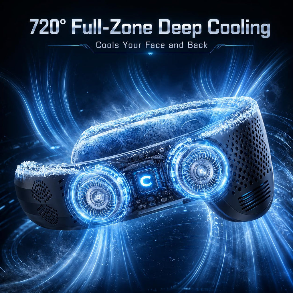Portable Neck Air Conditioner Fan,Bladeless Fans,Long Endurance Limited Version Portable Neck Fan with LED Rechargeable Personal Neck Fans,3 Latest Cooler Plates,Quiet,Lightweight Neck Fans,Black