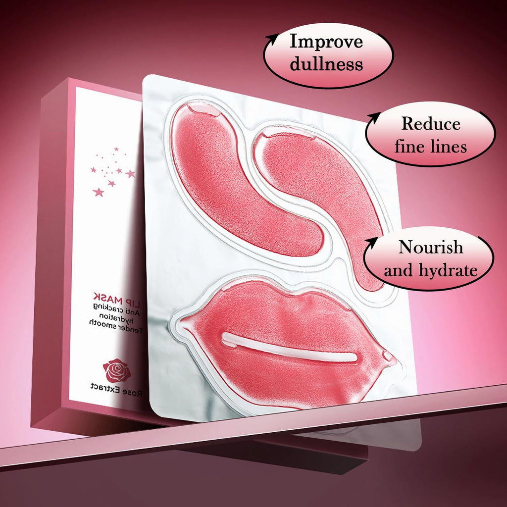 YMEYFAN 20 Pair Under Eye Mask & Lip Mask Skincare Set, Rose Pink Lip Patches & Under Eye Patches for Puffy Eyes, Dark Circles, Dry Lips Lines, Deep Hydrating Moisturizing, Gifts for Mom Women