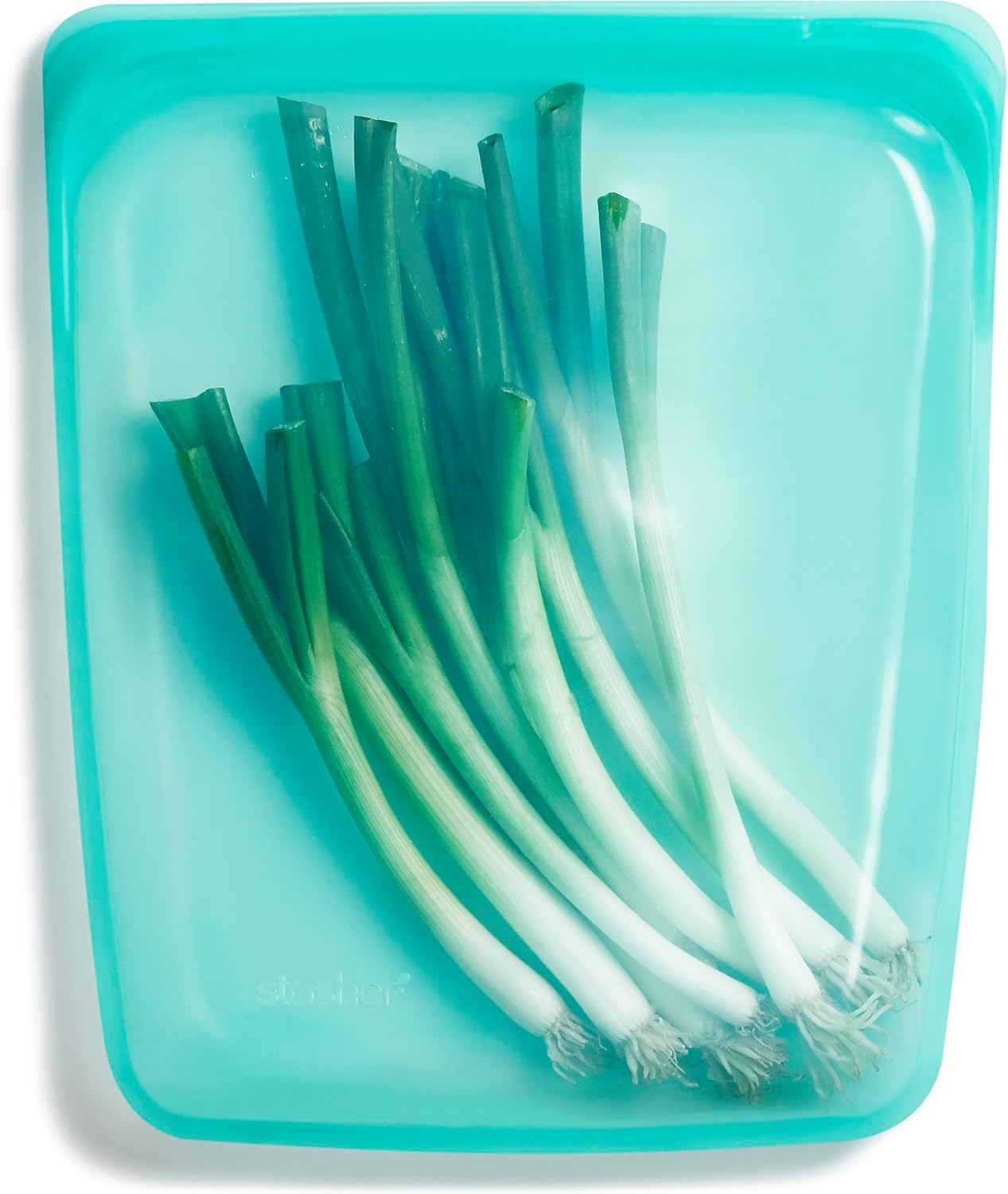 Stasher Silicone Reusable Storage Bag, Half Gallon Bag, Reusable Freezer Bags, Microwave, Dishwasher, Oven Safe, Sous Vide, Premium Lunch Container, Eco Friendly, Food Storage Bags, 64 oz, Aqua
