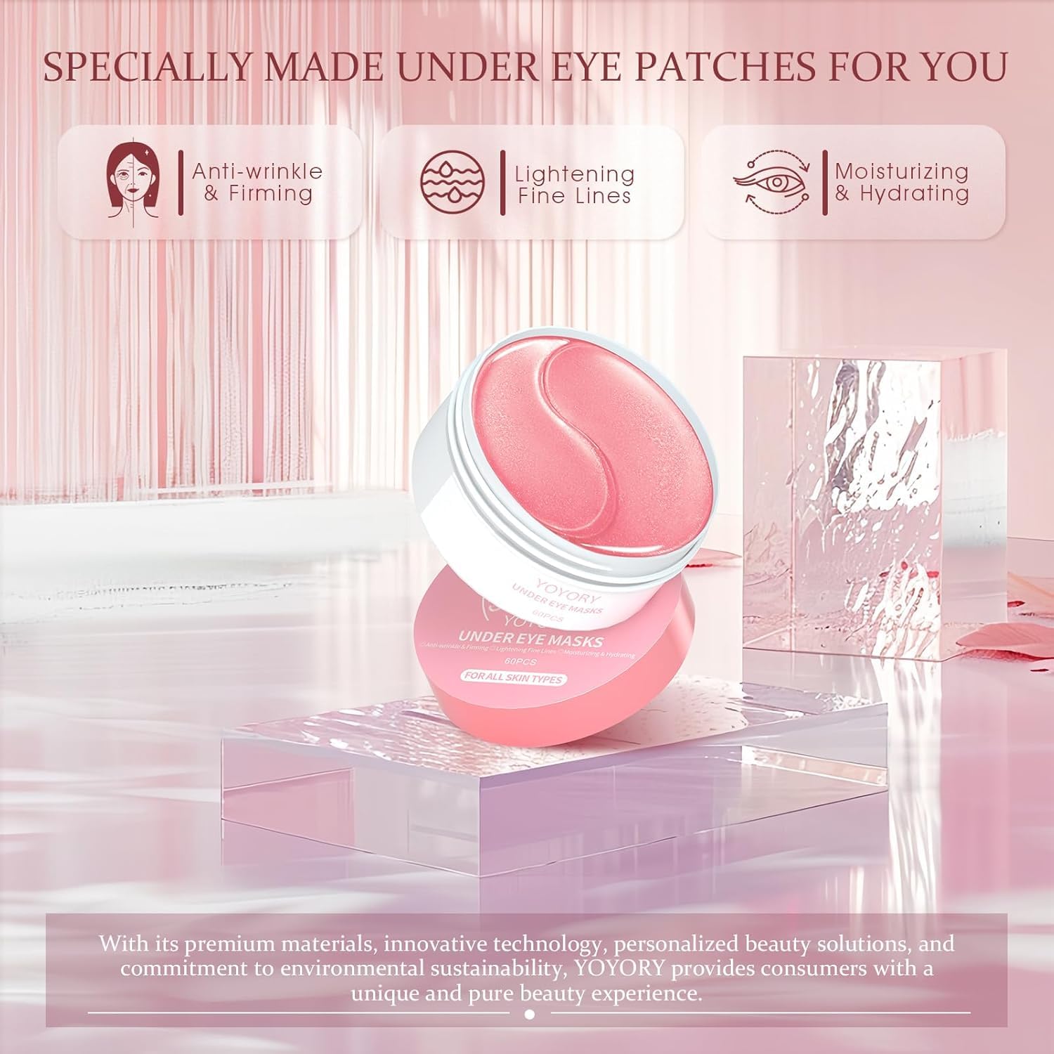 Under Eye Patches Masks - Reduce Puffy Eyes, Dark Circles,Undereye Bags, Wrinkles,Infused Peptide Collagen and Hyaluronic Acid,Vegan Cruelty-Free Self Care 30 Pairs