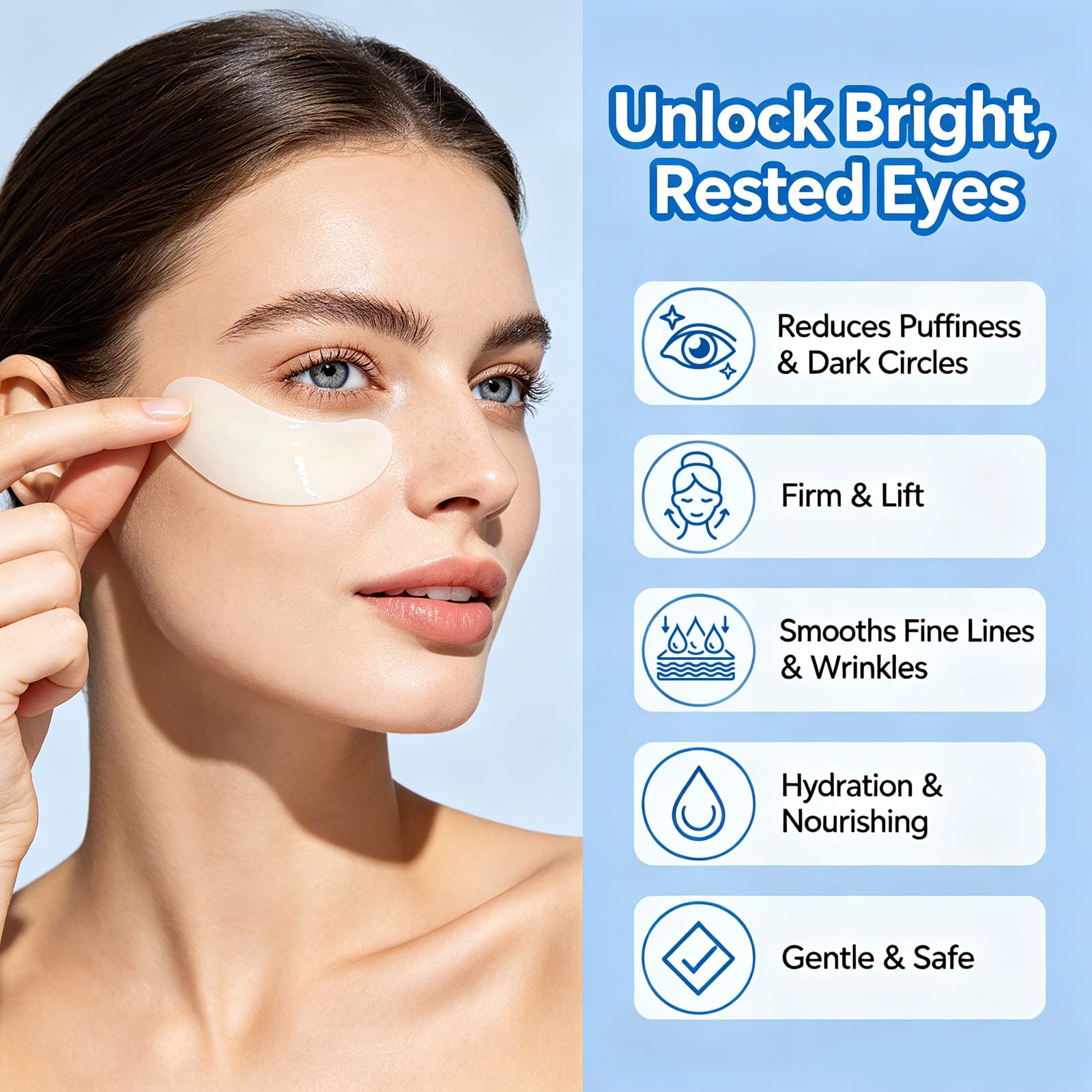 60 PCS Cucumber Under Eye Patches,Eye Masks for Dark Circles,Puffiness and Eye Bags,Moisturizing Eye Patches Skincare, Reduce Eye Skin Dryness,Wrinkles and Fine Lines,Self Care Gifts for Women