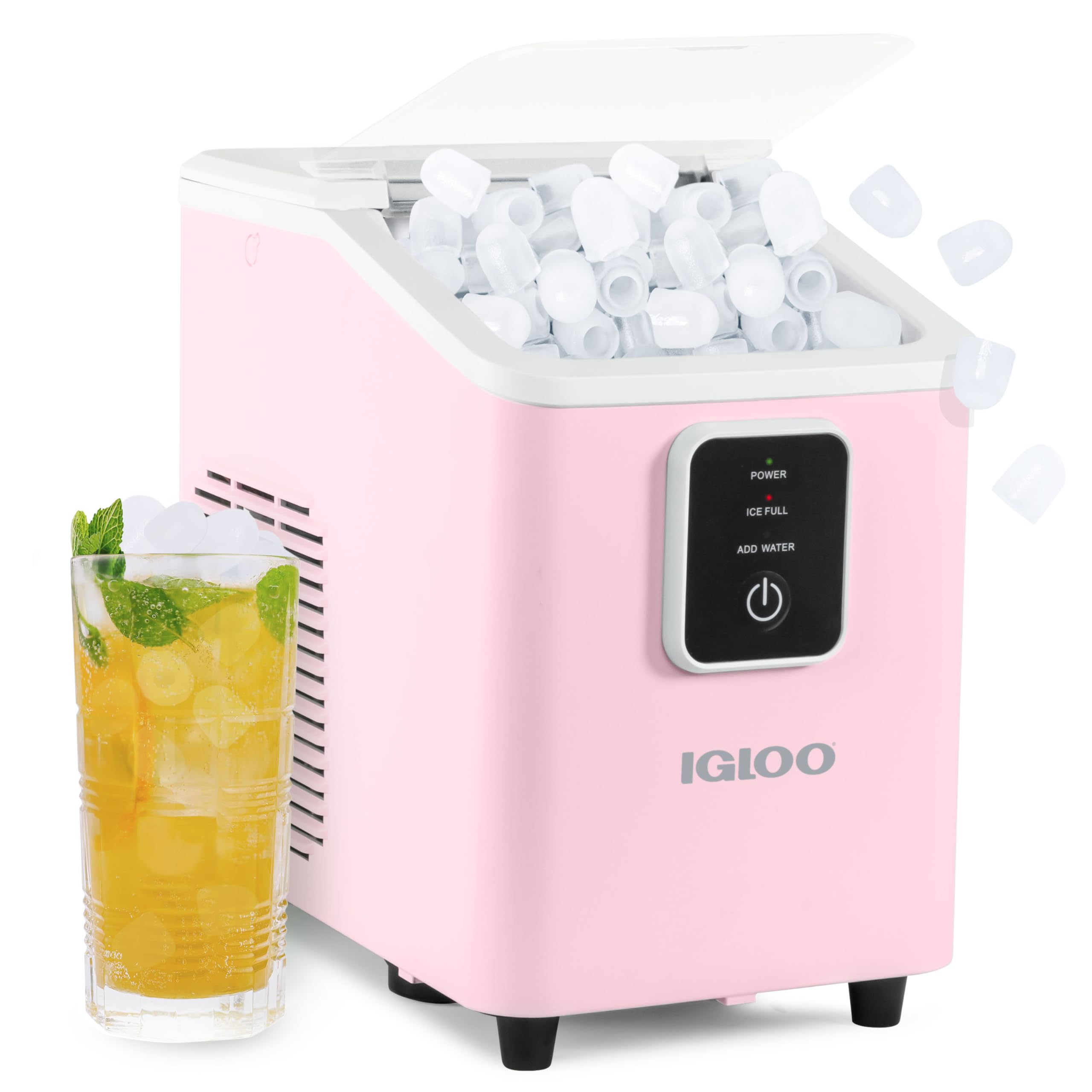 Igloo Automatic Self-Cleaning Portable Electric Countertop Ice Maker Machine with Handle, 26 Pounds in 24 Hours, 9 Ice Cubes Ready in 7 Minutes, with Ice Scoop and Basket