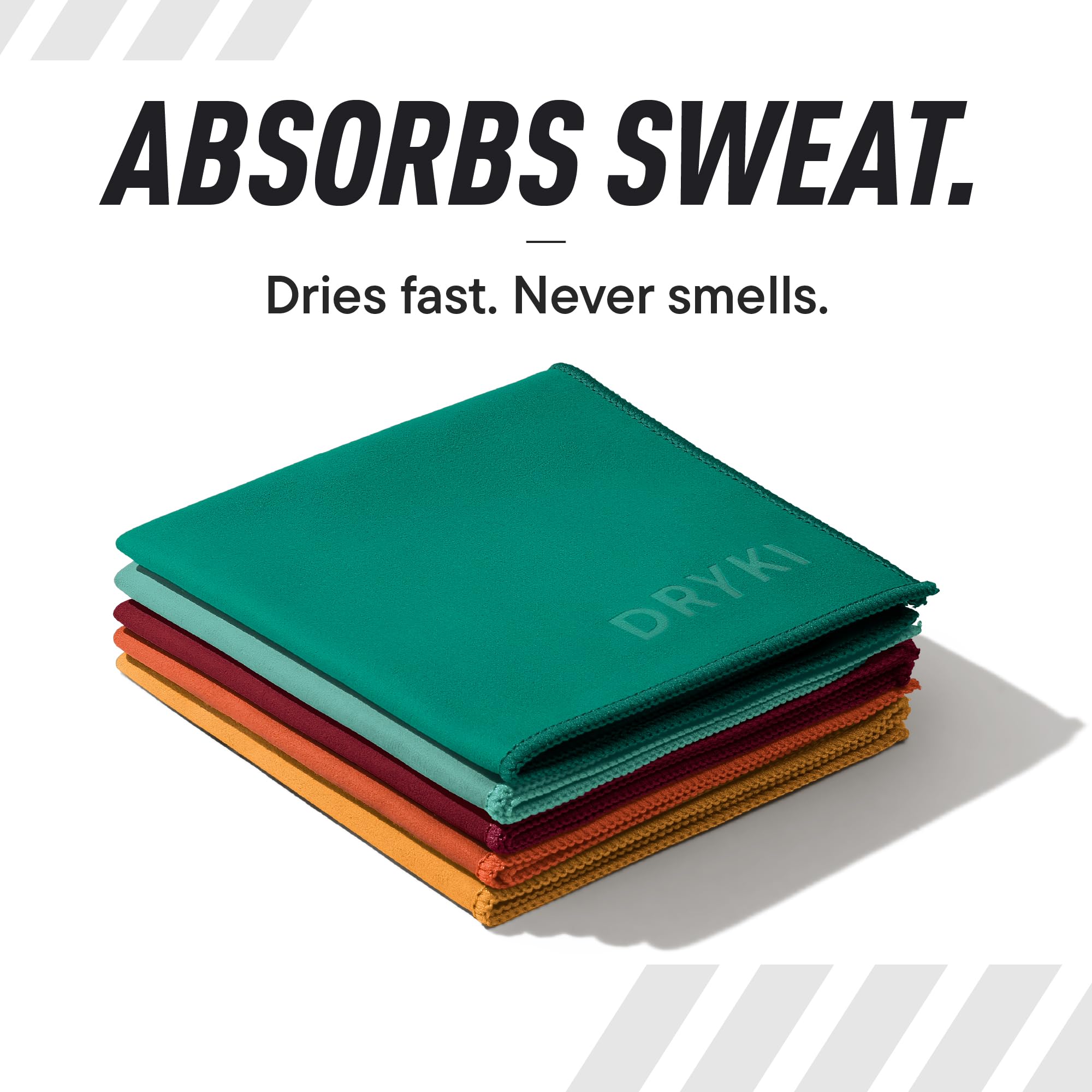 DRYKI Pocket-Sized Sweat Towels - The Original Sweat Absorbing Handkerchiefs - Quick-Dry Microfiber Sweat Rags for Face, Hands, & Body - Men & Women - Gym and Work (Moss Camo: 5 Pack)