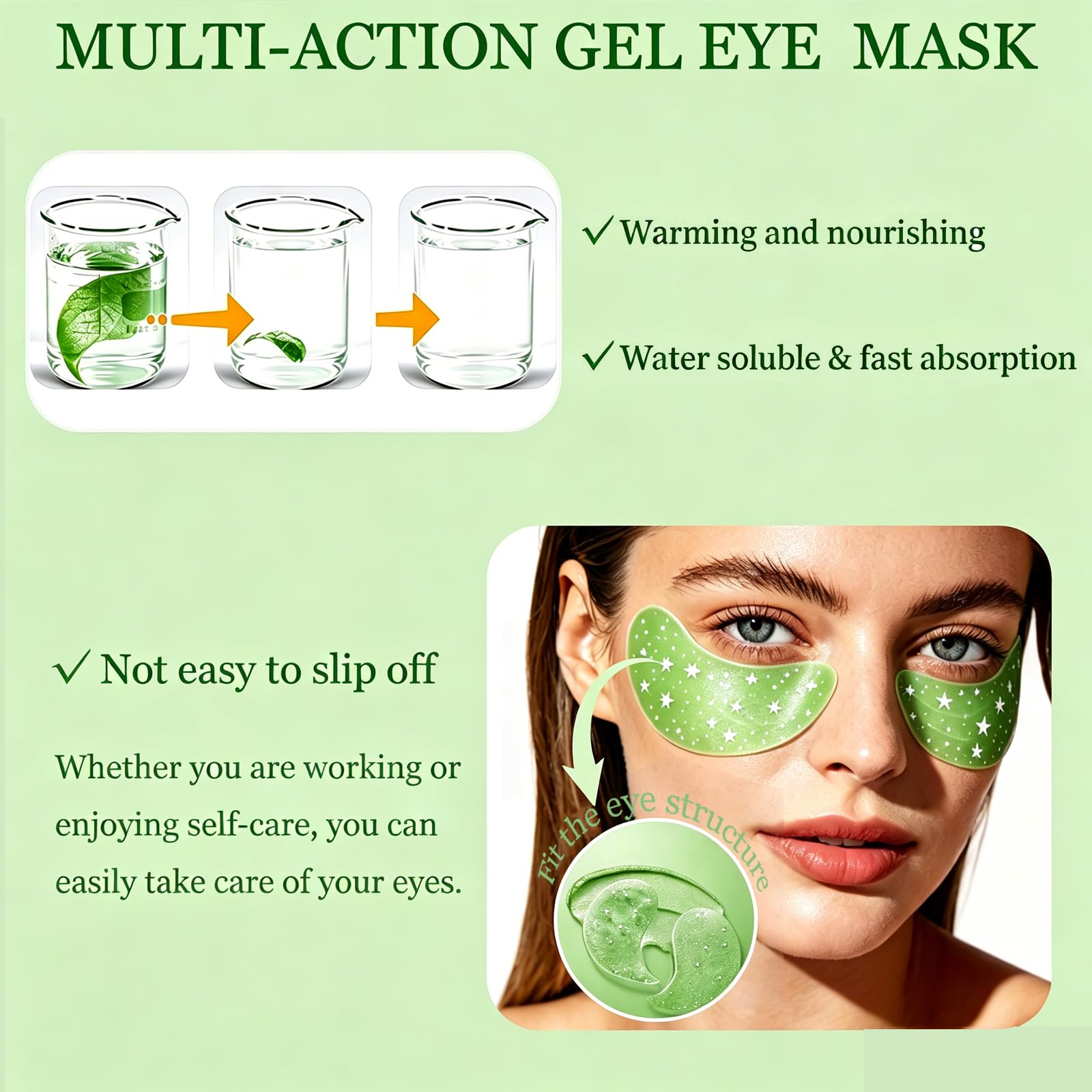 60 PCS Cucumber Under Eye Patches,Eye Masks for Dark Circles,Puffiness and Eye Bags,Moisturizing Eye Patches Skincare, Reduce Eye Skin Dryness,Wrinkles and Fine Lines,Self Care Gifts for Women