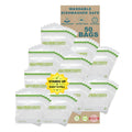 Smelly Proof HEAVY DUTY Reusable STAND-UP Bags for Food Storage, USA Made, NO PEVA & BPA FREE, Reusable Freezer Bags, Dishwasher-Safe, Triple Zip, CLEAR 5-mils XXL 2-Gallon 12" x 16" - 5pk