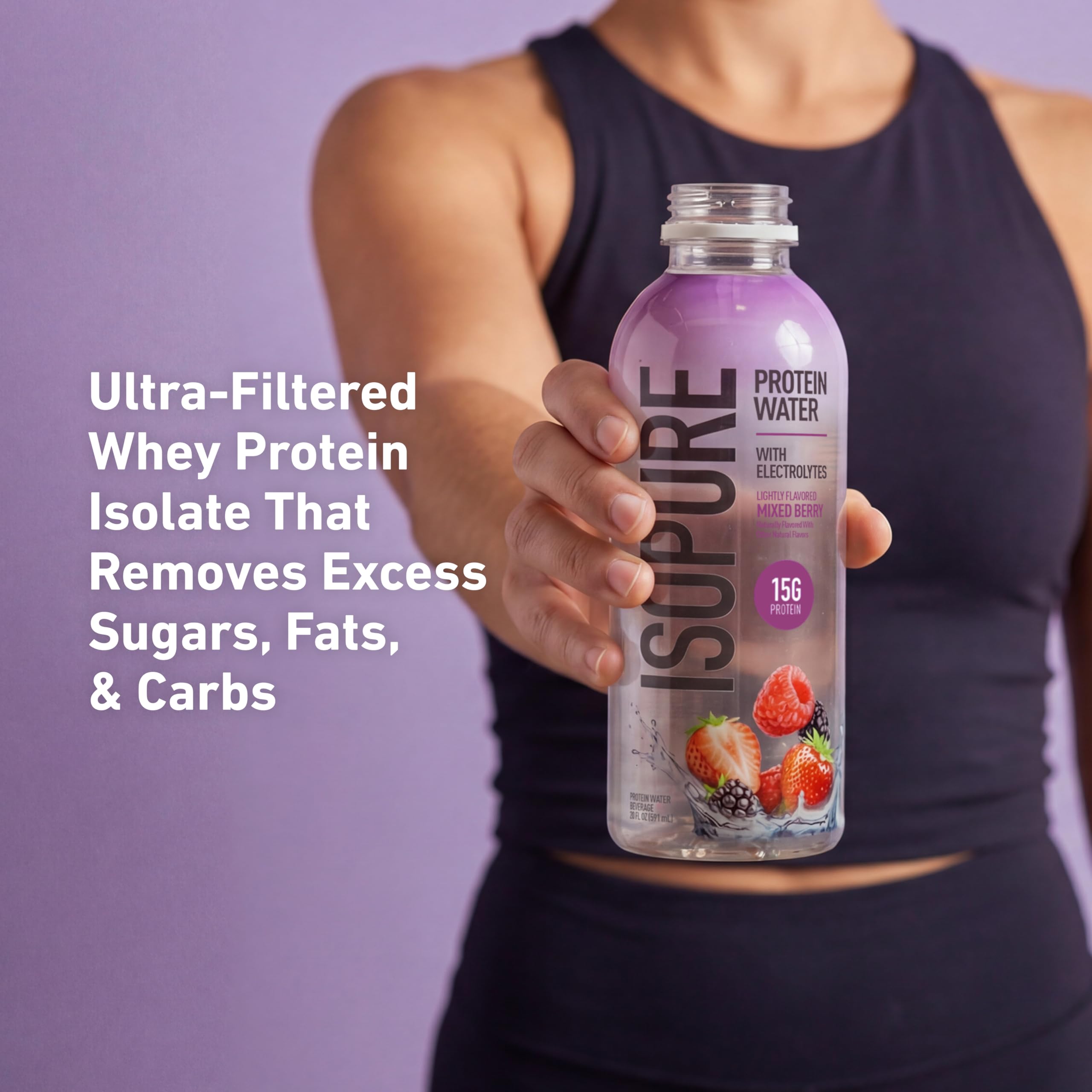 Isopure Clear Whey Isolate Protein Powder, Lactose Free, Gluten Free, Naturally Flavored, Watermelon Lime, 20g Protein Per Serving, 14.1 Oz, 16 Servings (Packaging May Vary)
