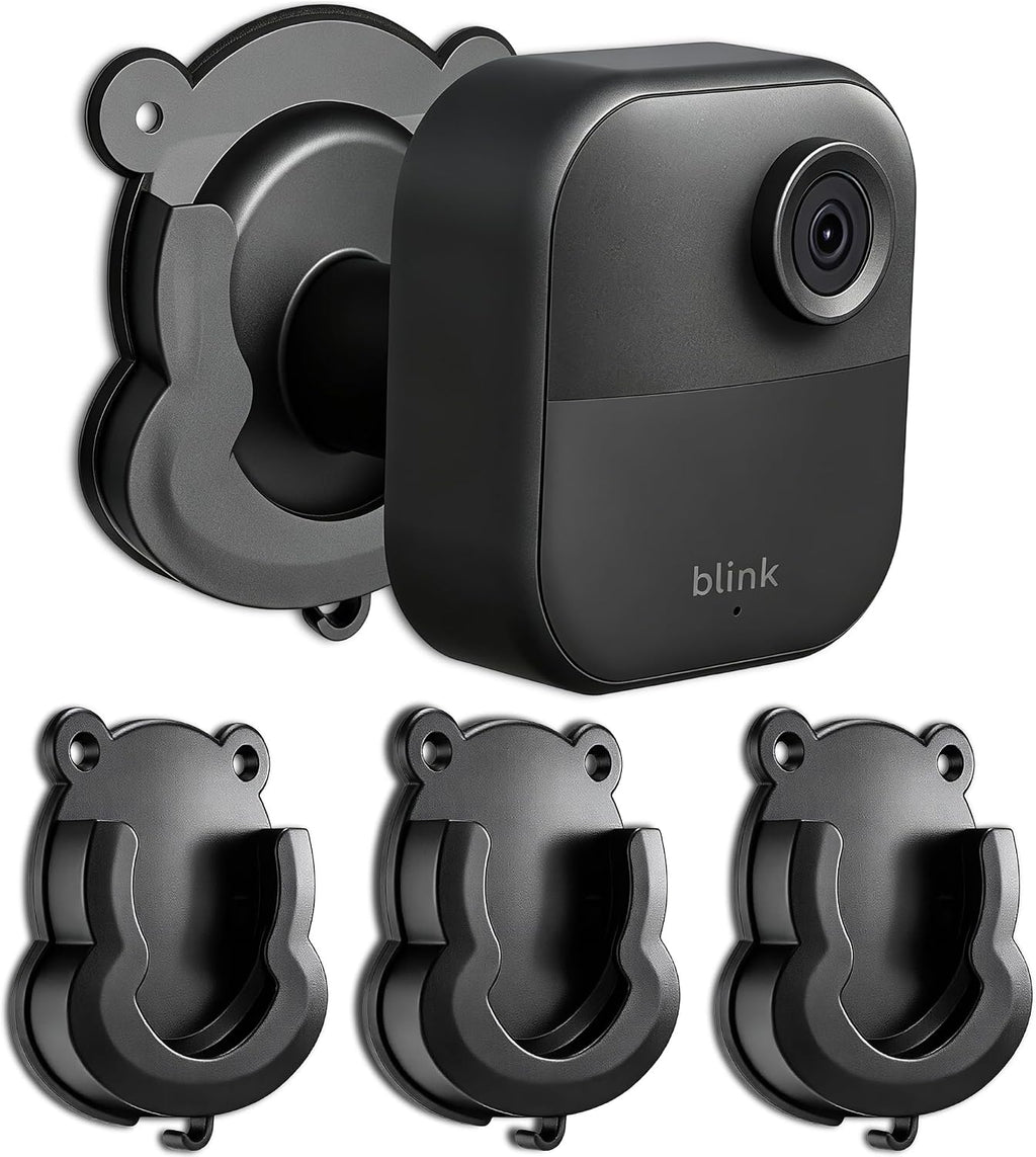 3 Pack Blink Camera No Drill No Screws Wall Mount Bracket, Strong Adhesive Wall Mount for Blink Outdoor 4, Outdoor 2K+, Mini, Mini 2K+, Ring Indoor Cam-Black
