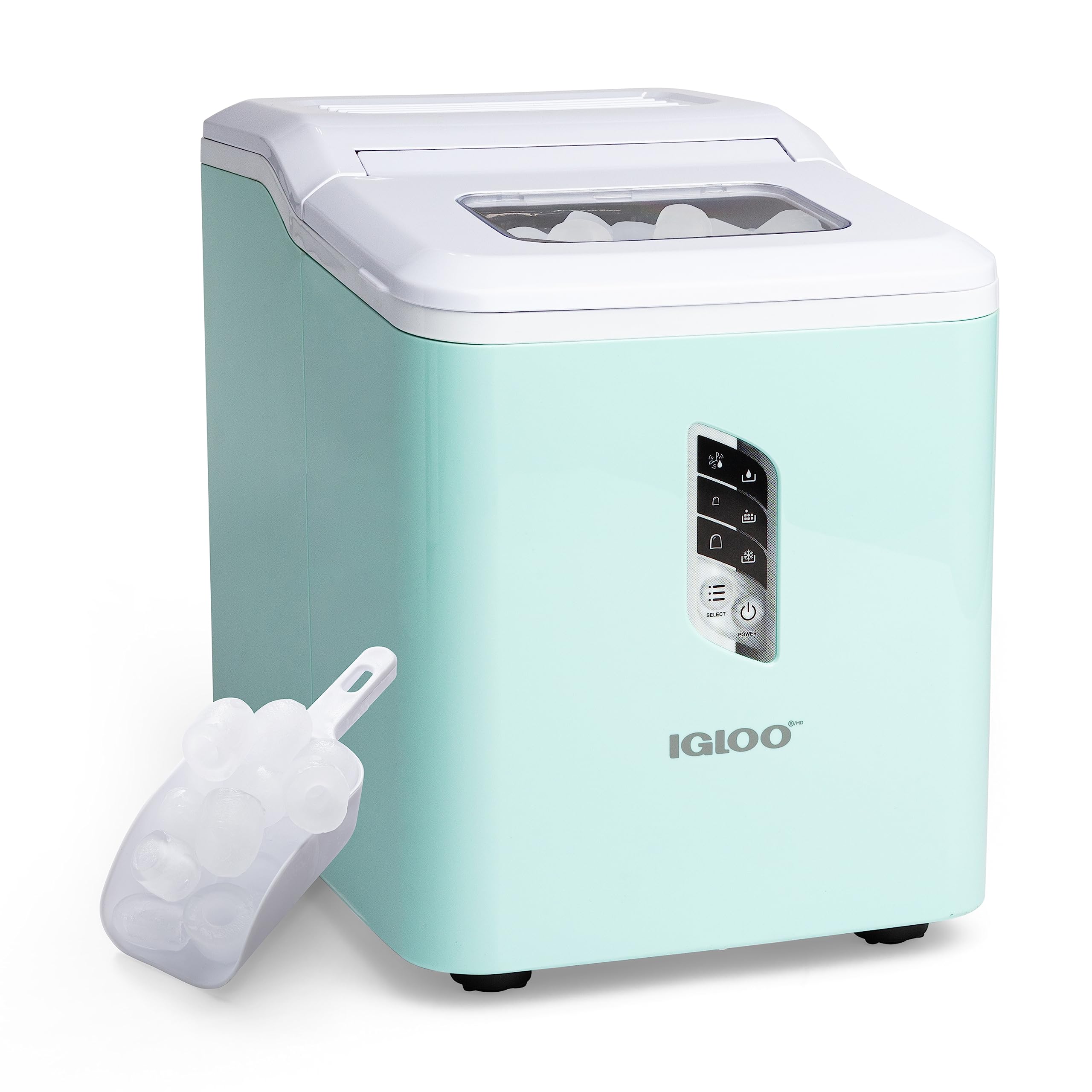 Igloo Automatic Self-Cleaning Portable Electric Countertop Ice Maker Machine with Handle, 26 Pounds in 24 Hours, 9 Ice Cubes Ready in 7 Minutes, with Ice Scoop and Basket