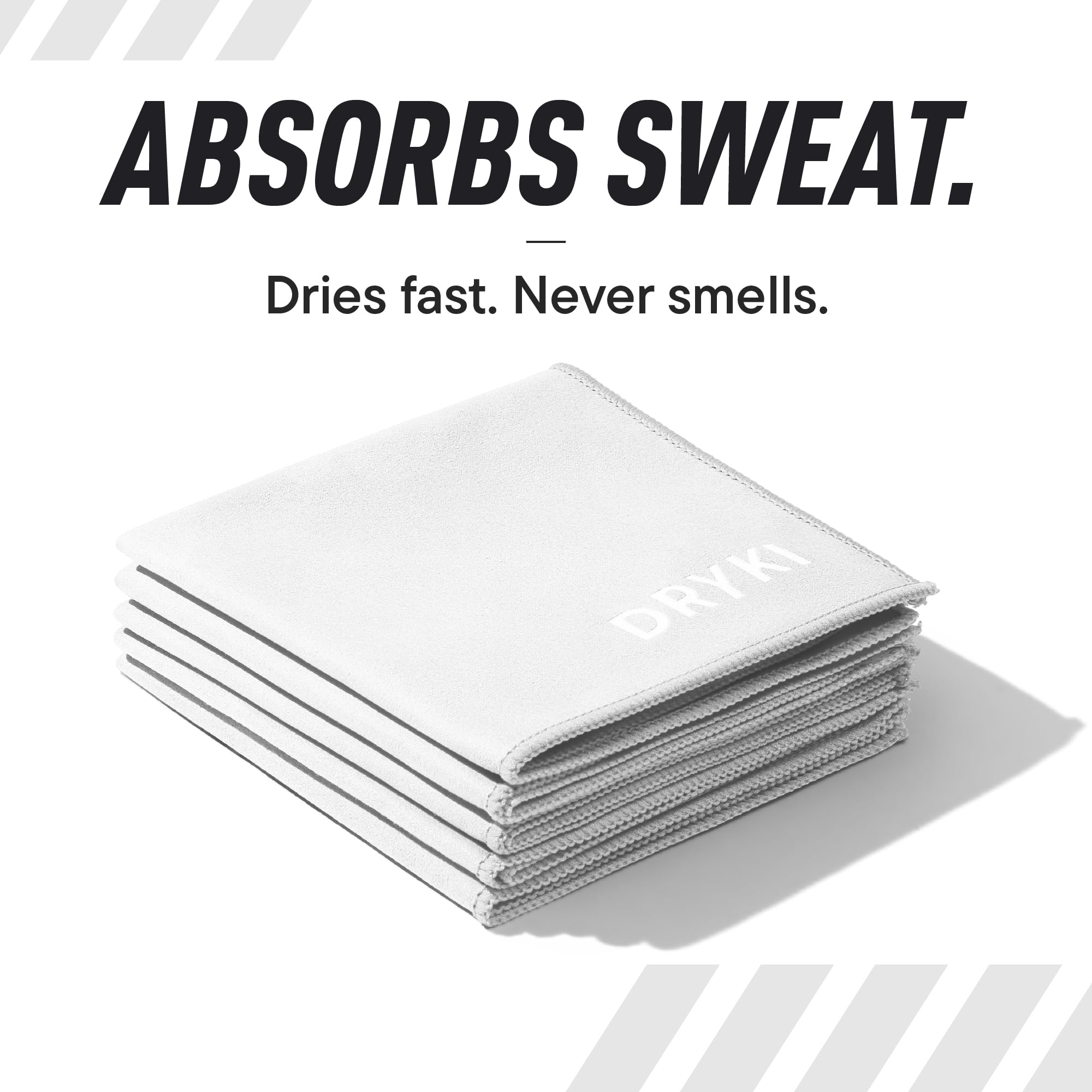 DRYKI Pocket-Sized Sweat Towels - The Original Sweat Absorbing Handkerchiefs - Quick-Dry Microfiber Sweat Rags for Face, Hands, & Body - Men & Women - Gym and Work (Moss Camo: 5 Pack)