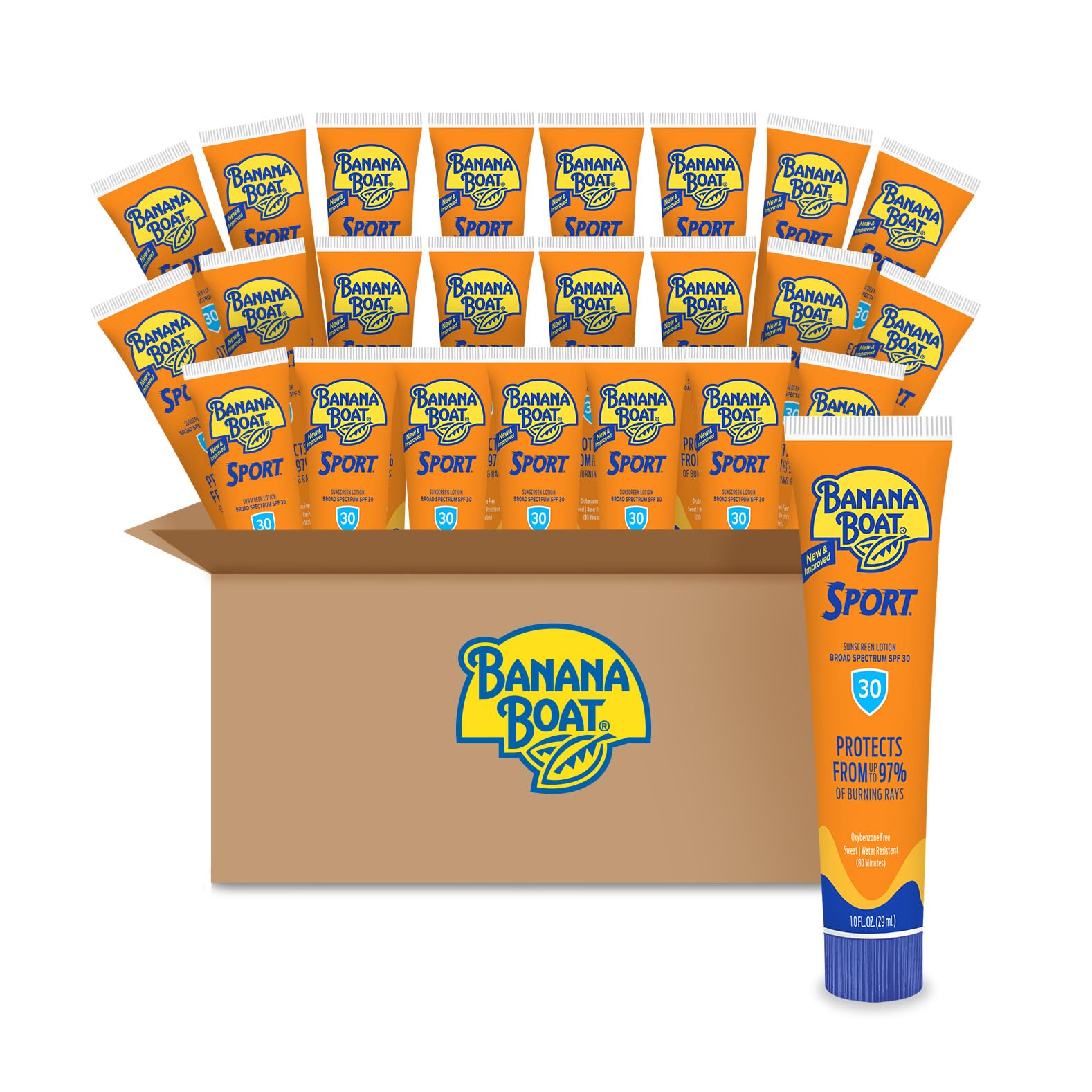 Banana Boat Sport Sunscreen Lotion, SPF 50, 10 Oz Each, Twin Pack | HIGH-PERFORMANCE SUNSCREEN with a non-greasy feel and won't clog pores