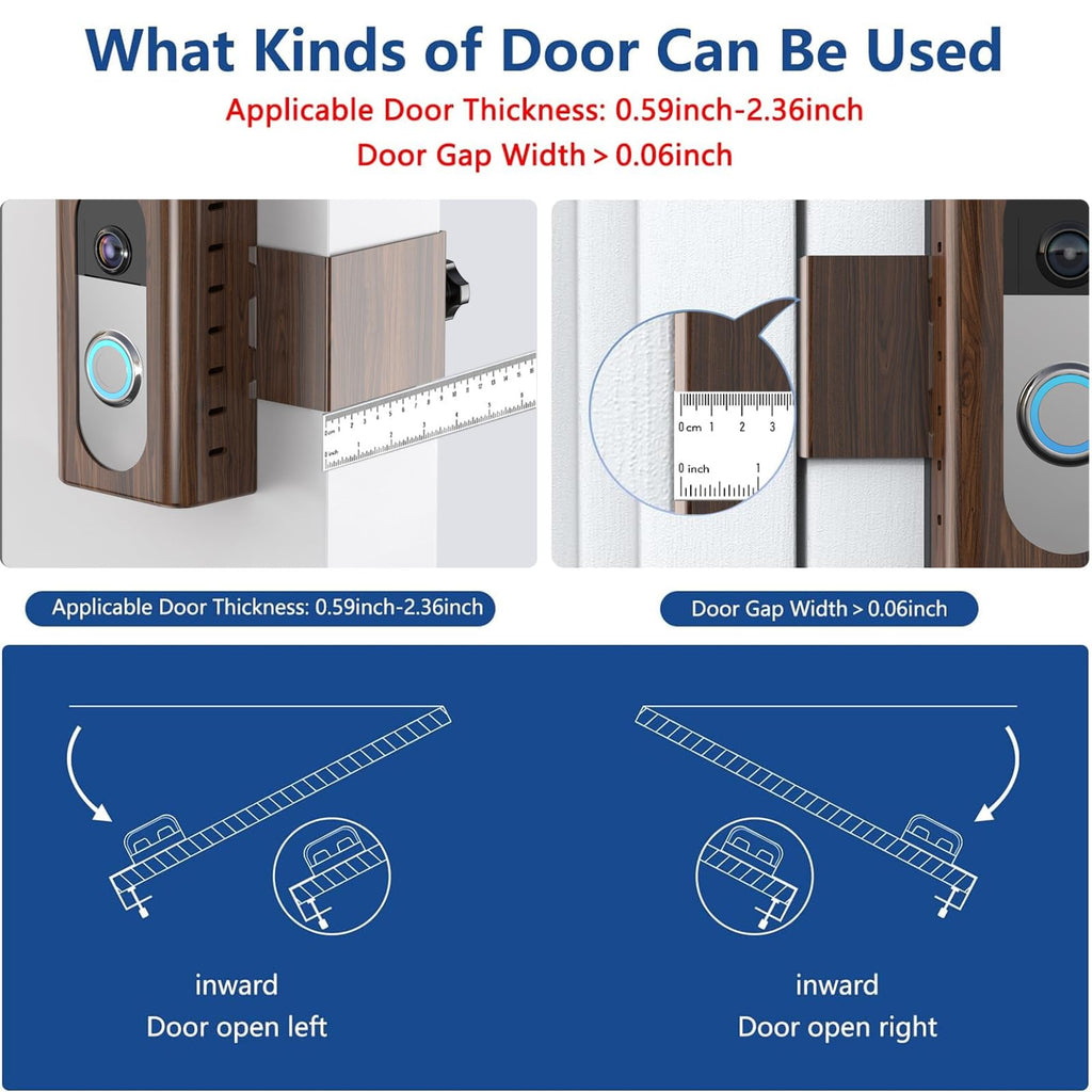 KIMILAR Anti-Theft Video Doorbell Mount Compatible with Ring/Blink Wireless Video Doorbell, Adjustable Mounting Bracket Accessories for Houses, Apartments, Businesses, Not for Blink 2nd Gen