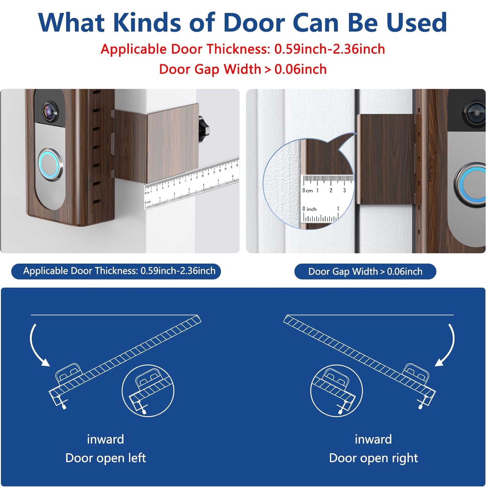 KIMILAR Anti-Theft Video Doorbell Mount Compatible with Ring/Blink Wireless Video Doorbell, Adjustable Mounting Bracket Accessories for Houses, Apartments, Businesses, Not for Blink 2nd Gen