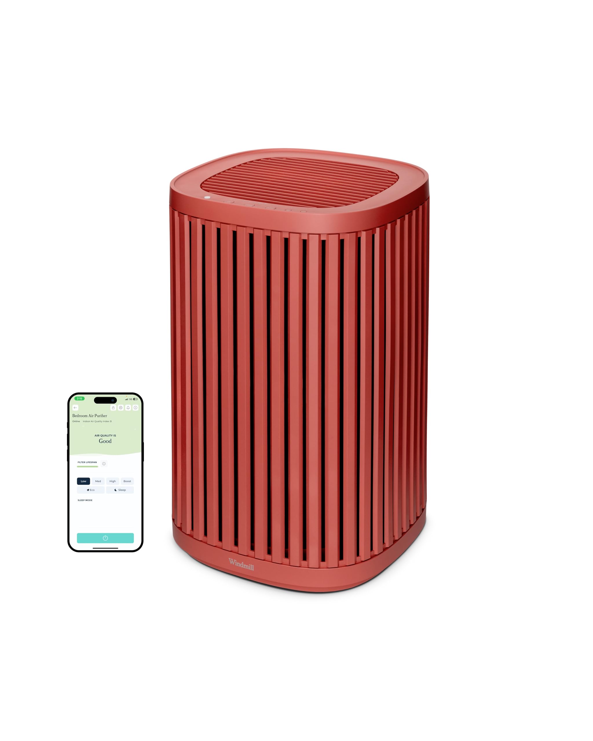 Windmill Air Purifier for Home - 3-In-1 Filtration for Dust, Smoke, & More - True HEPA Filter, Activated Carbon, & Pre-Filter - Ultra-Quiet - App Compatible - Covers Up To 975 sq ft - Navy