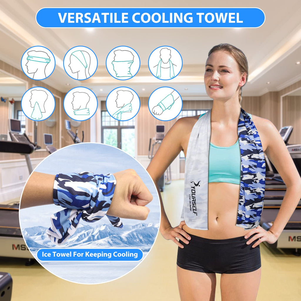 SYOURSELF Cooling Towel, Cooling Towels for Neck,40" x 12"Ice Towel for Instant Cooling Relief, Soft Breathable Chilly Towel, Perfect Yoga, Golf, Sports, Gym, Workout, Athletes Towel (1PC-Orange)