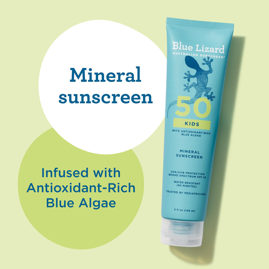 Blue Lizard Kids Mineral Sunscreen Spray SPF 50+, Brand, Broad-Spectrum UVA/UVB Protection, Water-Resistant, Zinc Oxide Formula, 5 fl oz