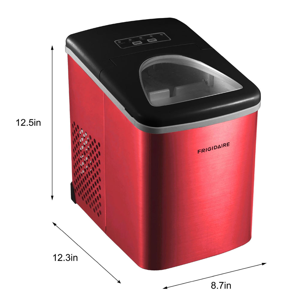 Frigidaire Countertop Portable, 26 lb per Day Bullet Ice Maker Machine (Black Stainless Steel)