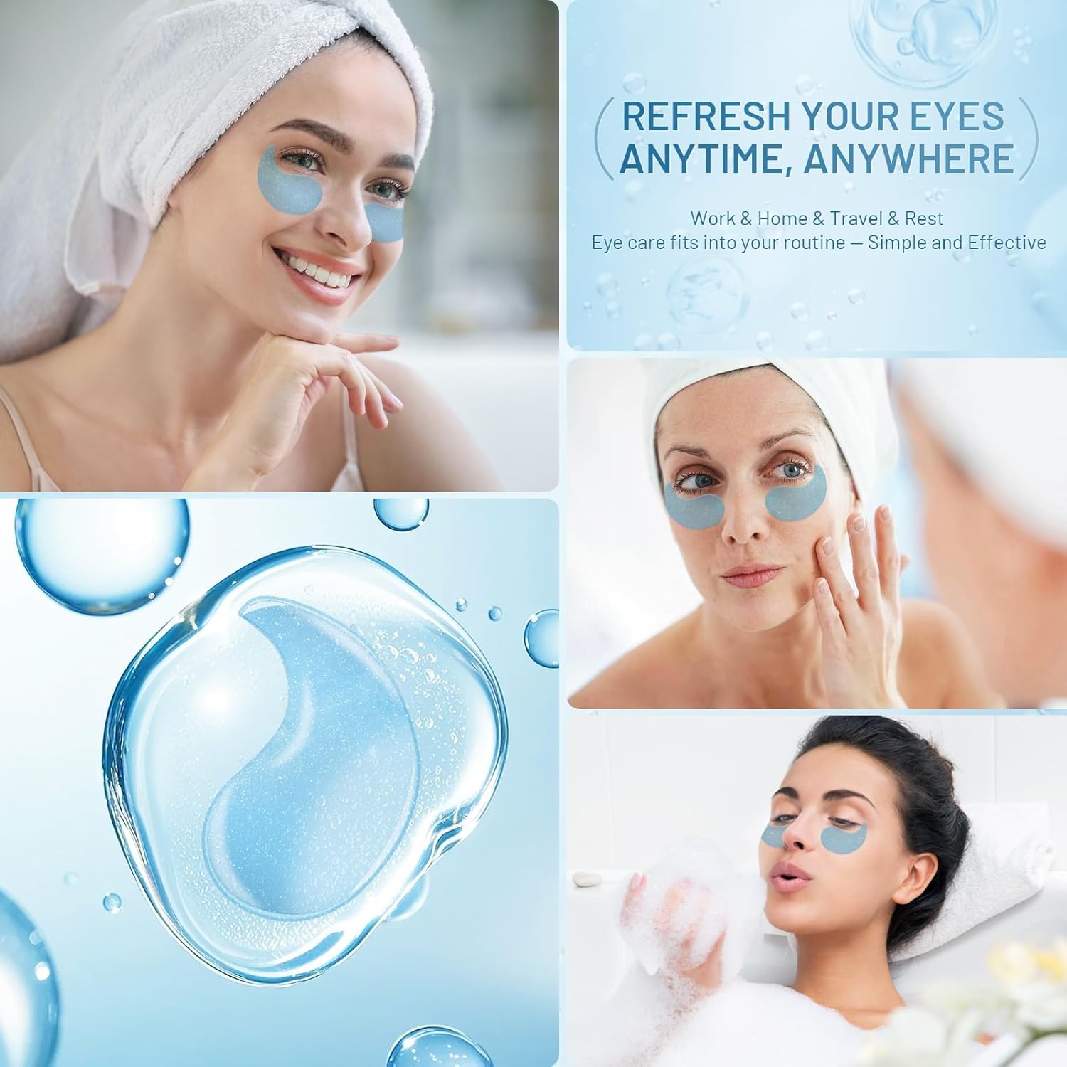 Under Eye Patches Masks - Reduce Puffy Eyes, Dark Circles,Undereye Bags, Wrinkles,Infused Peptide Collagen and Hyaluronic Acid,Vegan Cruelty-Free Self Care 30 Pairs