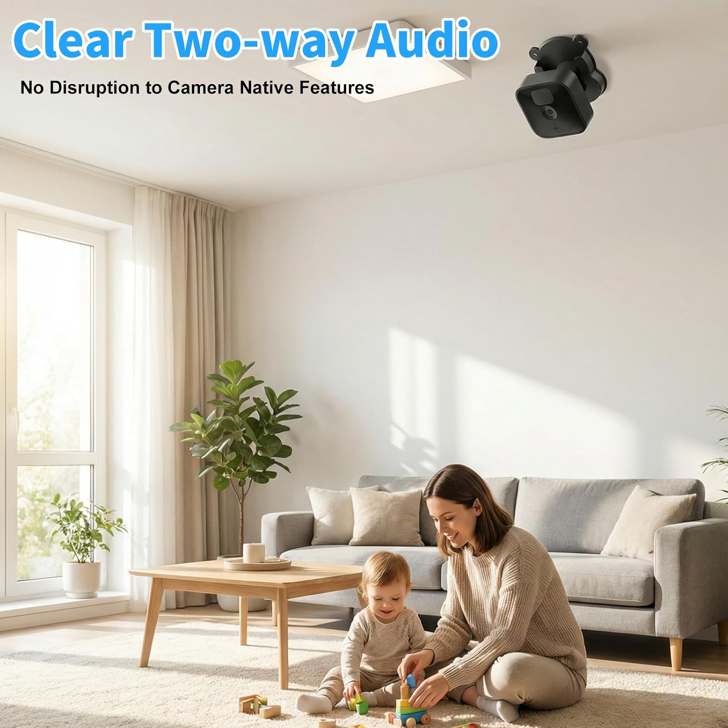 3 Pack No Drill Blink Camera Mount with Sync Module Mount for Blink Outdoor 4/ 2K+/ Outdoor (3rd gen) Cameras/ Mini/ Mini 2/2k+, Outlet Wall Mount No Messy Wires Space-Saving Bracket with Short Cable