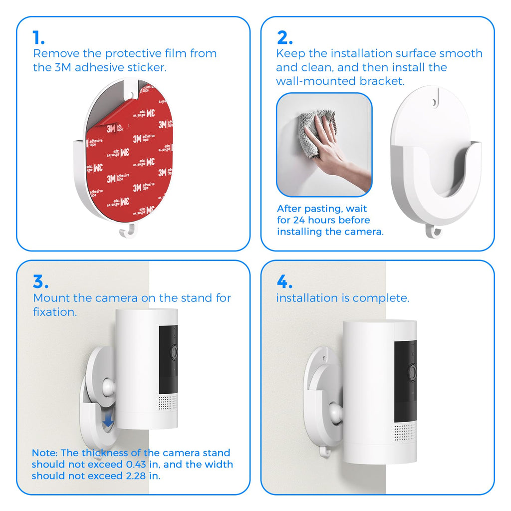 No Drill Mount Compatible with Blink/Ring/Wyze Camera,Fixing Bracket with Strong Self-Adhesive Tape Fits for Ring Indoor Cam(1st/2nd Gen),RingStick Up Cam,Blink Camera 4/3,BlinkMini 2K+