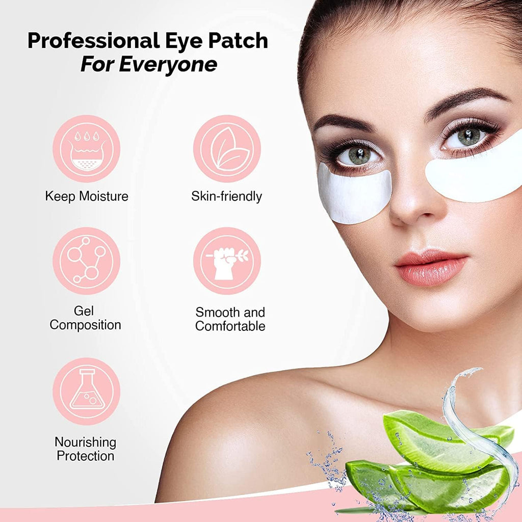 GreenLife 50 Pairs Eye Pads, 100% Naturel Eyelash Extension Under Eye Gel Pads patches kit Collagen with Aloe Vera Hydrogel Eye Patches set for Eyelash Extension Supplies Tools (50 150 300 Pairs)
