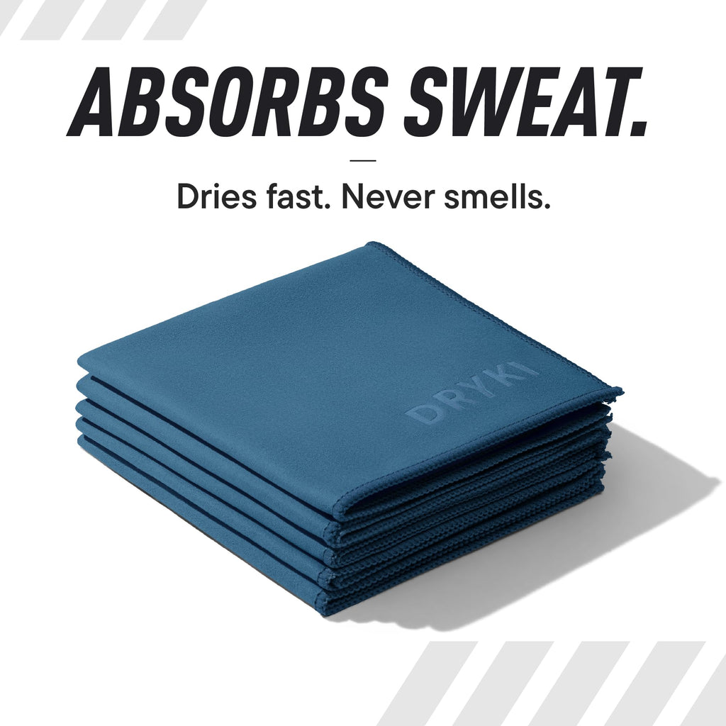 DRYKI Pocket-Sized Sweat Towels - The Original Sweat Absorbing Handkerchiefs - Quick-Dry Microfiber Sweat Rags for Face, Hands, & Body - Men & Women - Gym and Work (Moss Camo: 5 Pack)