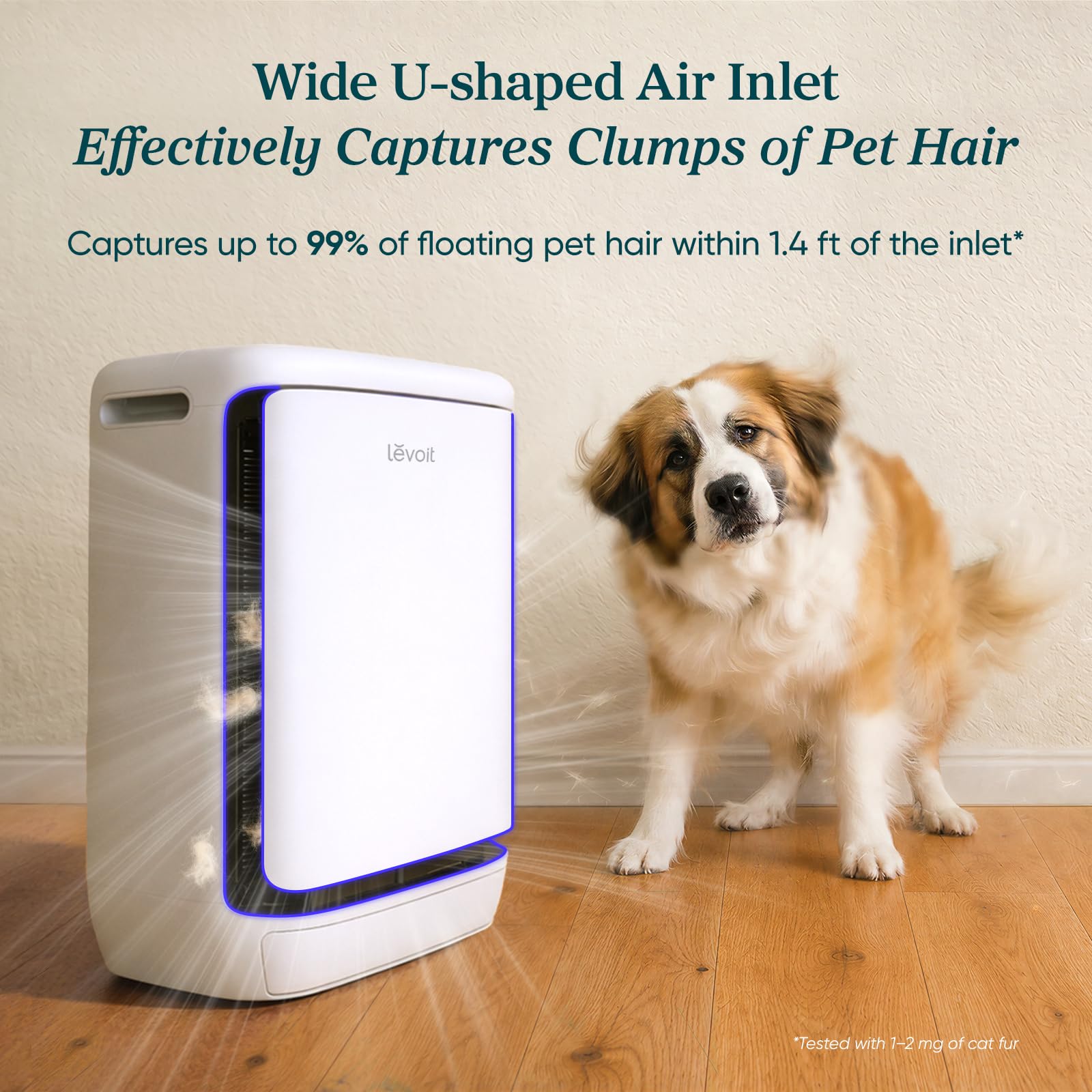 LEVOIT Air Purifier for Home Pets Large Room, Vital Pet Pro, White | Auto-Clean Pre-filter, Dual Sensors for Heavy Pet Hair & Allergens, High-Carbon Filter for Dander & Odor, Smart APP Control