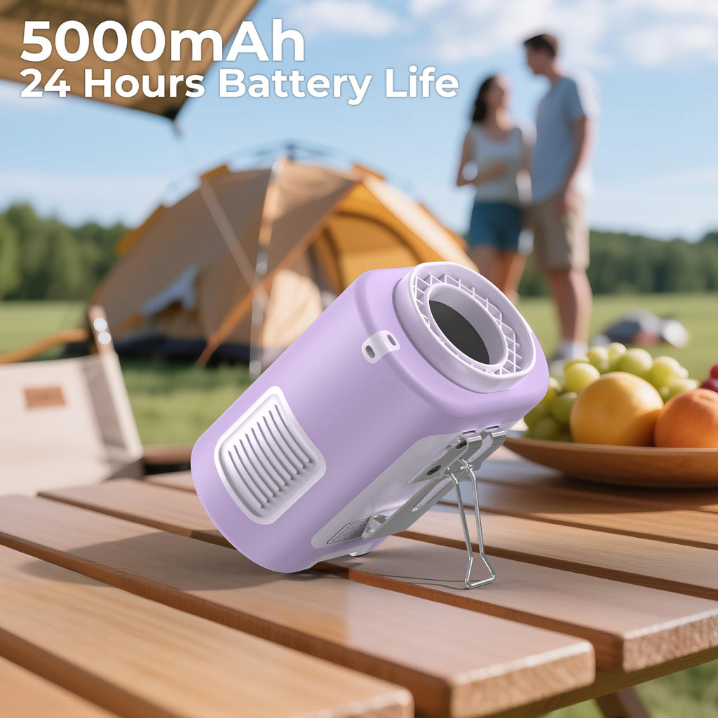 AMACOOL Portable Waist Fan Clip On, MAX 40H Work Time, 10000mAh Rechargeable Wearable Shirt Fan with Light, 16000RPM Powerful 5 Speed Belt Fans Personal Cooling Fans for Outdoor Jobsite Camping Travel