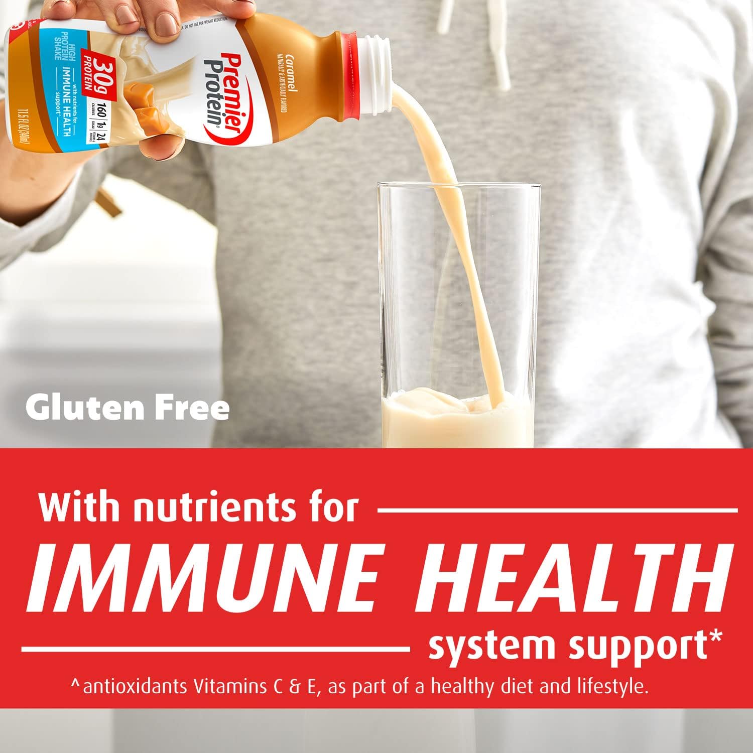Premier Protein Shake MINIs, Vanilla, 22g Protein, 120 Calories, 1g Sugar, 8.75fl oz, Pack of 12 & Premier Liquid Protein Shake, Caramel, 30g Protein, 1g Sugar, 24 Vitamins & Minerals