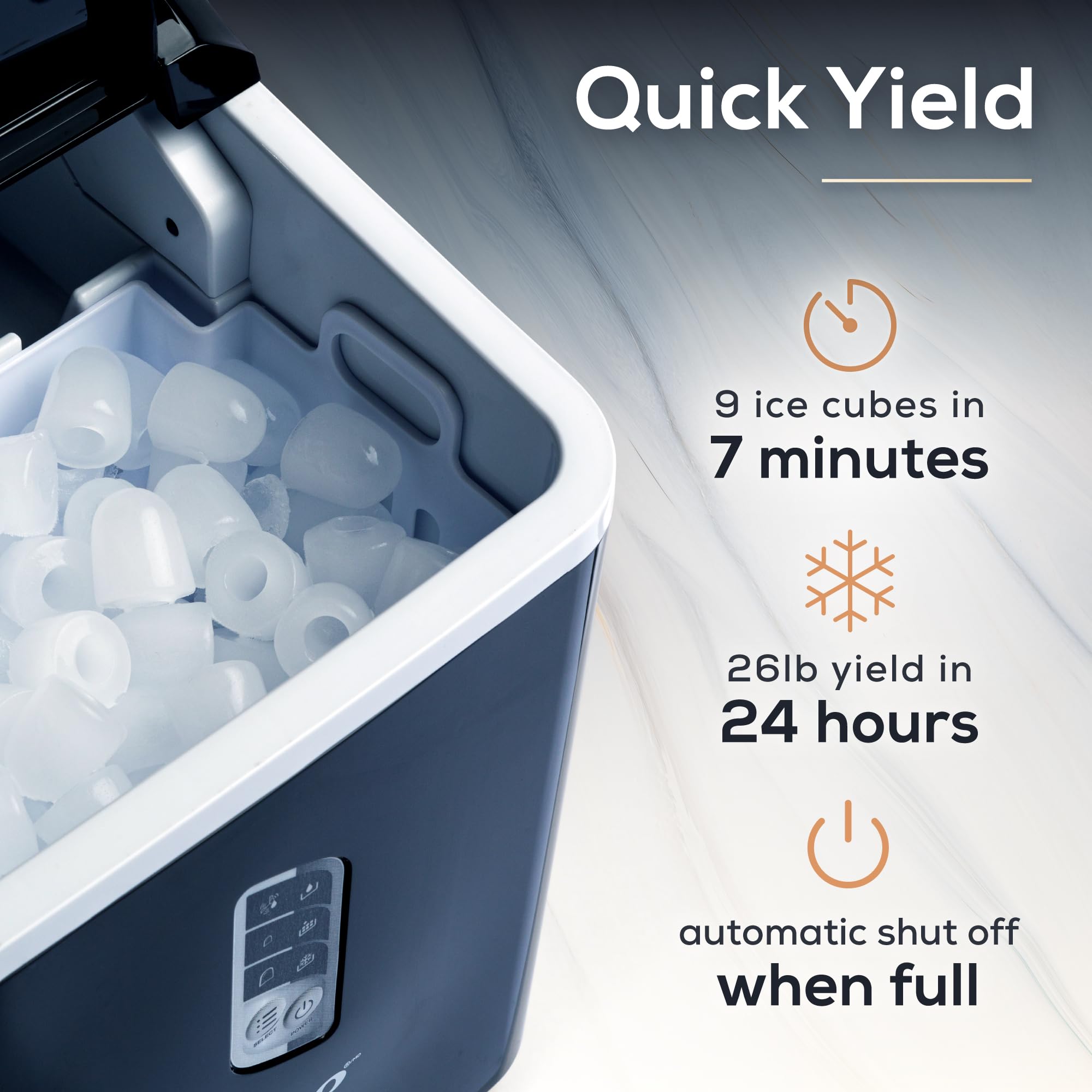Igloo Automatic Self-Cleaning Portable Electric Countertop Ice Maker Machine with Handle, 26 Pounds in 24 Hours, 9 Ice Cubes Ready in 7 Minutes, with Ice Scoop and Basket