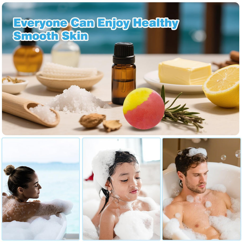Bath Bombs for Women and Girls, Anniversary Birthday Gift, Natural Organic Fizzy Bath Bombs, Stress Relief, Self-Care Relaxation Home Spa, Pack of 8 in Bag, with Essential Oils & Epsom Salts, 4 Scents