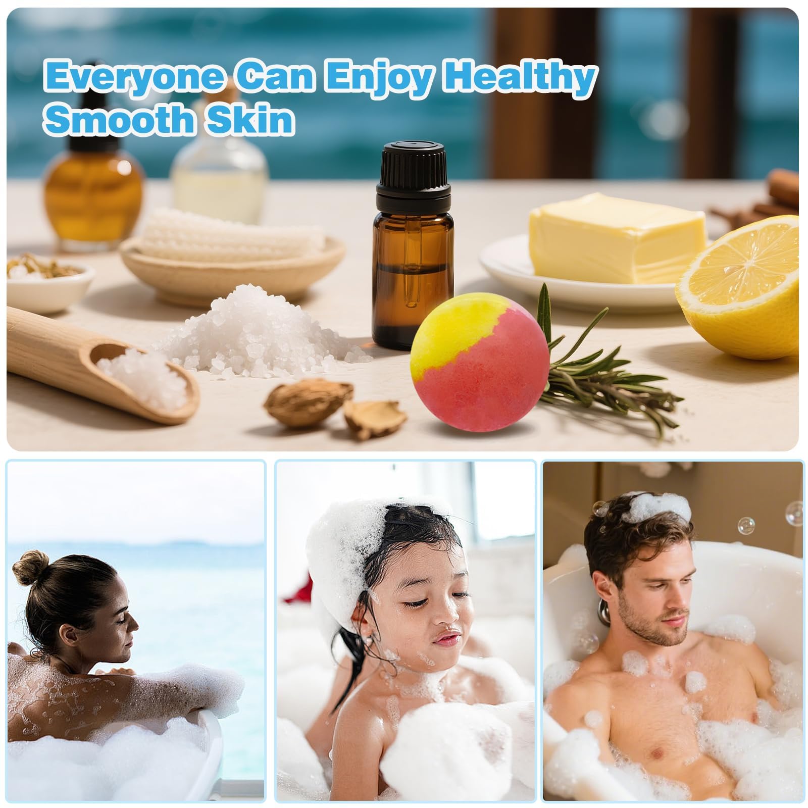 Bath Bombs for Women and Girls, Anniversary Birthday Gift, Natural Organic Fizzy Bath Bombs, Stress Relief, Self-Care Relaxation Home Spa, Pack of 8 in Bag, with Essential Oils & Epsom Salts, 4 Scents