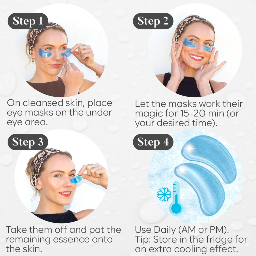 BLOOMORA Variety Under Eye Patches (30 Pairs) - Eye Mask for Dark Circles, Puffy Eyes & Wrinkles - 6 Varieties with Hyaluronic Acid, Green Tea, Rose, 24K Gold, Retinol, Collagen & Caffeine