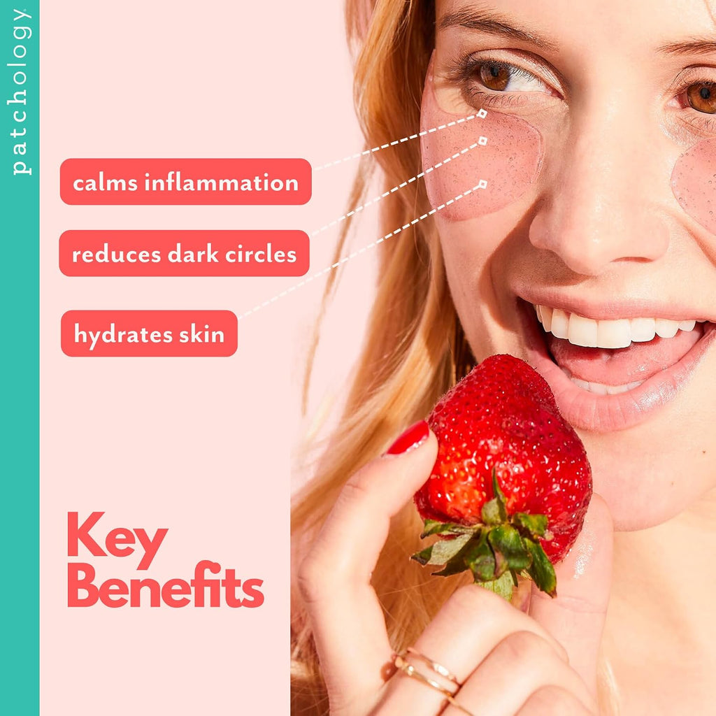Patchology Serve Chilled Rosé Eye Gels - Eye Patches for Puffy eyes & Dark Circles, Gel Eye Patches, Under Eye Mask w/Hyaluronic Acid, Eye Treatment Products & Mini Beauty Products (15 Pairs/Jar)